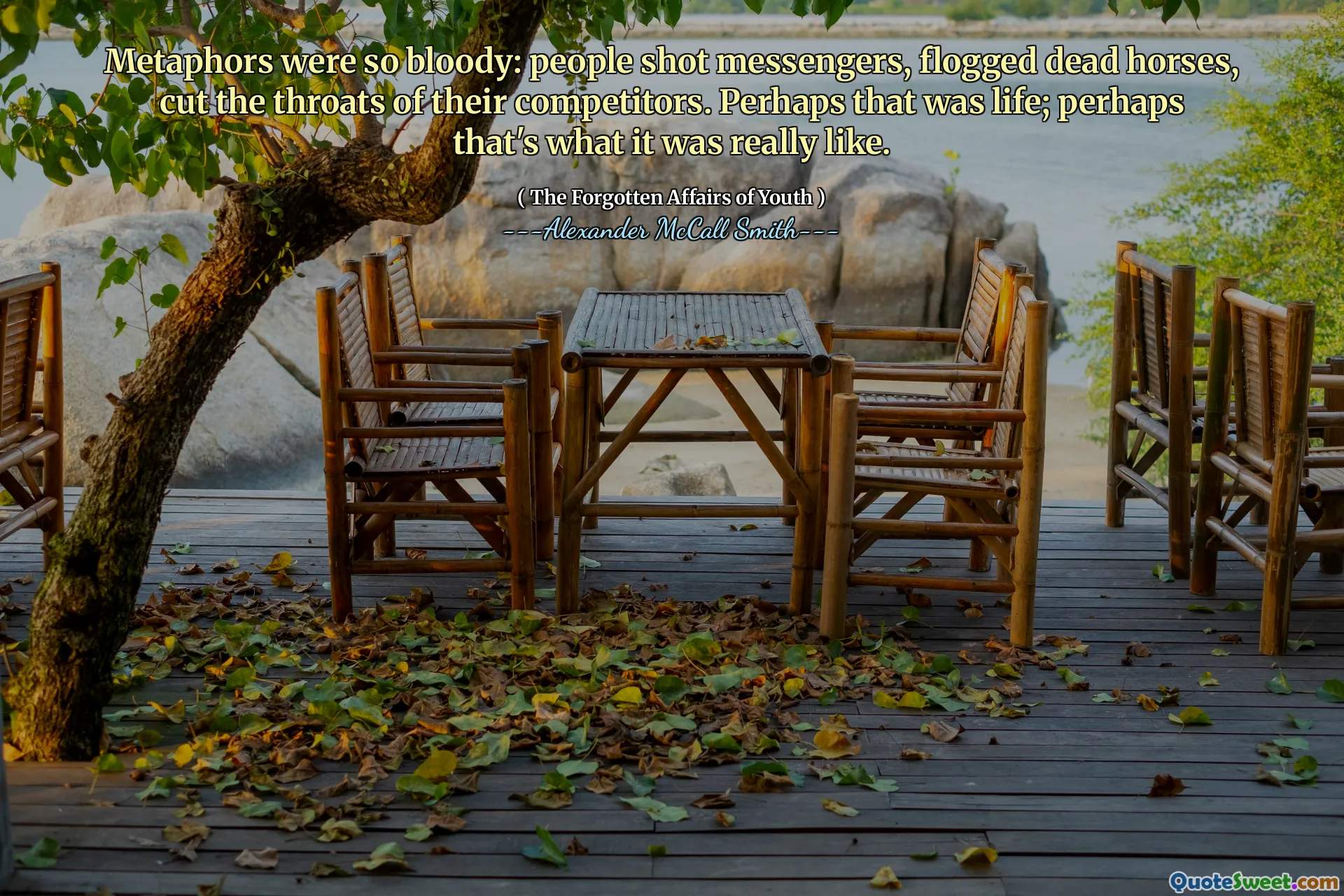 Metaforer var så blodiga: människor sköt budbärare, flogged döda hästar, klippte halsen på sina konkurrenter. Kanske var det livet; Det är kanske så det verkligen var.