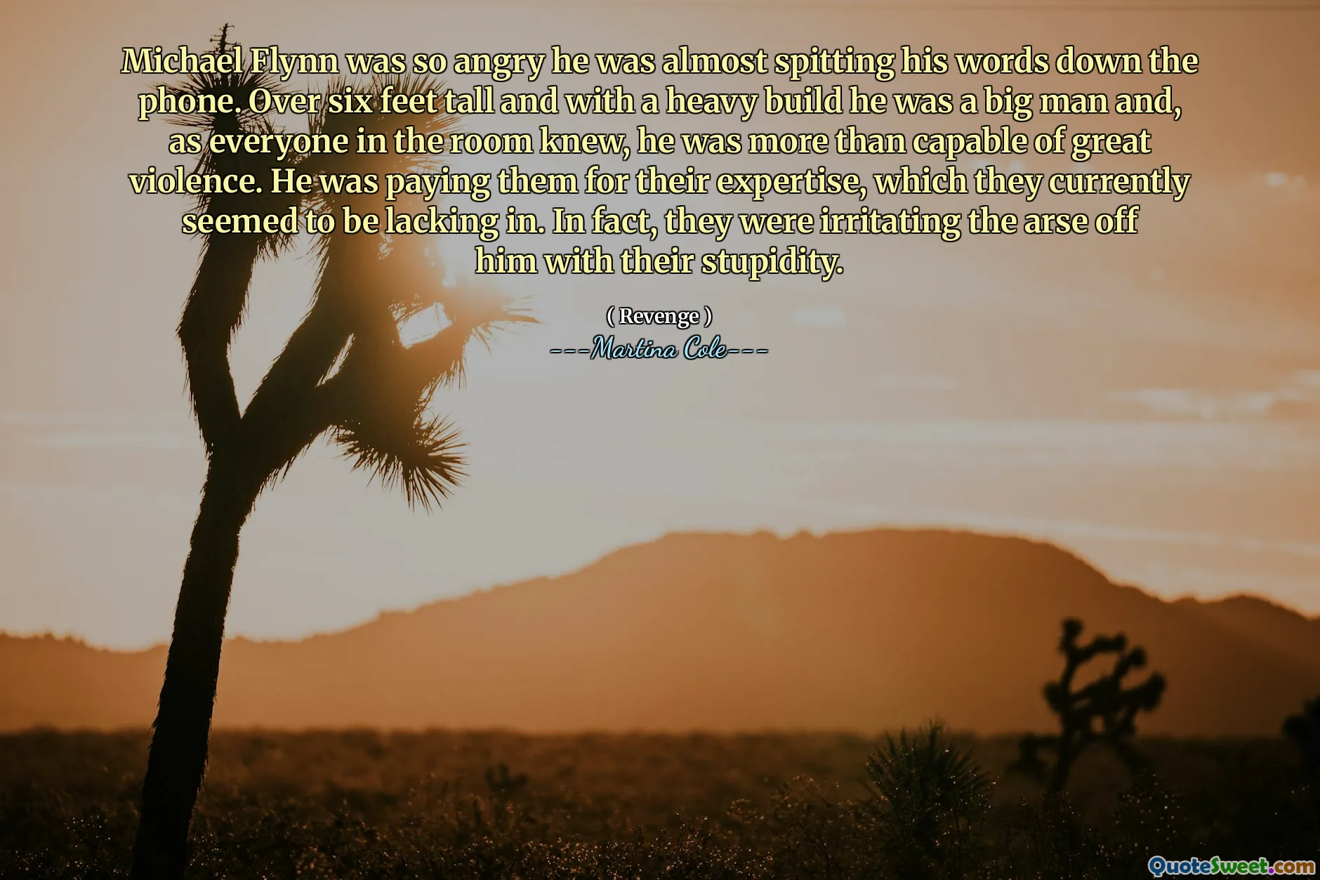 Michael Flynn was so angry he was almost spitting his words down the phone. Over six feet tall and with a heavy build he was a big man and, as everyone in the room knew, he was more than capable of great violence. He was paying them for their expertise, which they currently seemed to be lacking in. In fact, they were irritating the arse off him with their stupidity.