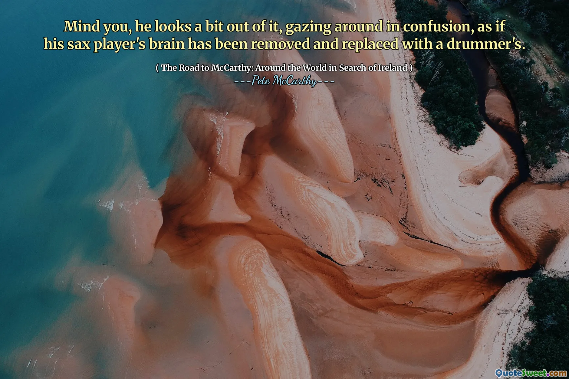 Mind you, he looks a bit out of it, gazing around in confusion, as if his sax player's brain has been removed and replaced with a drummer's.