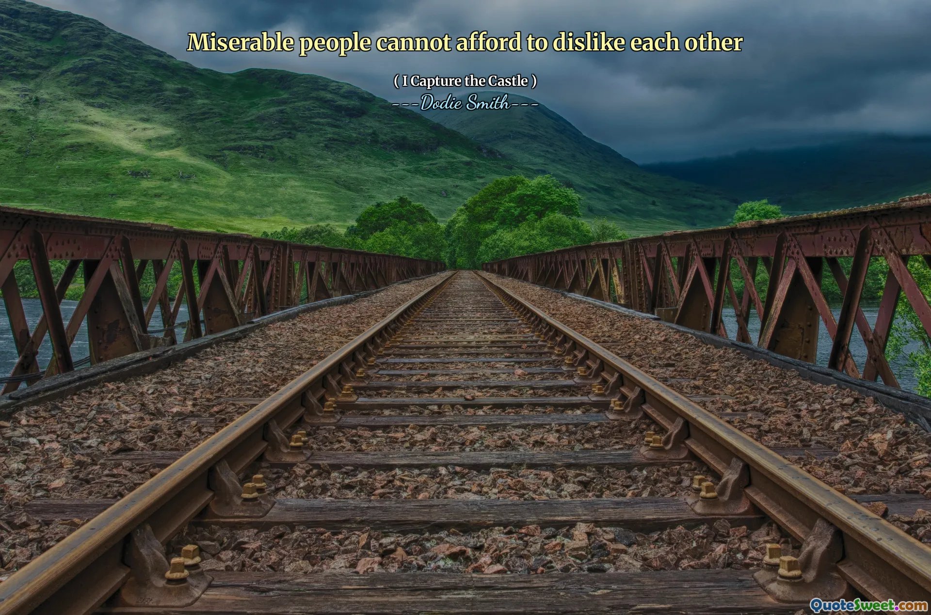 Miserable people cannot afford to dislike each other