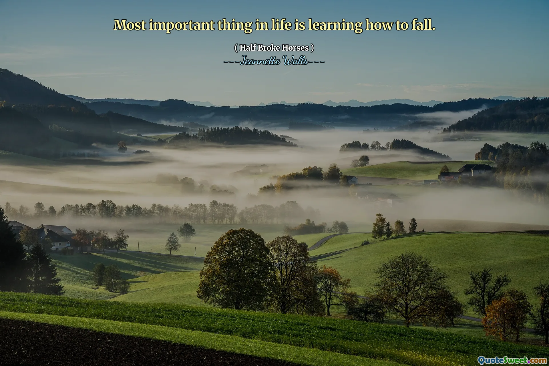 Most important thing in life is learning how to fall.