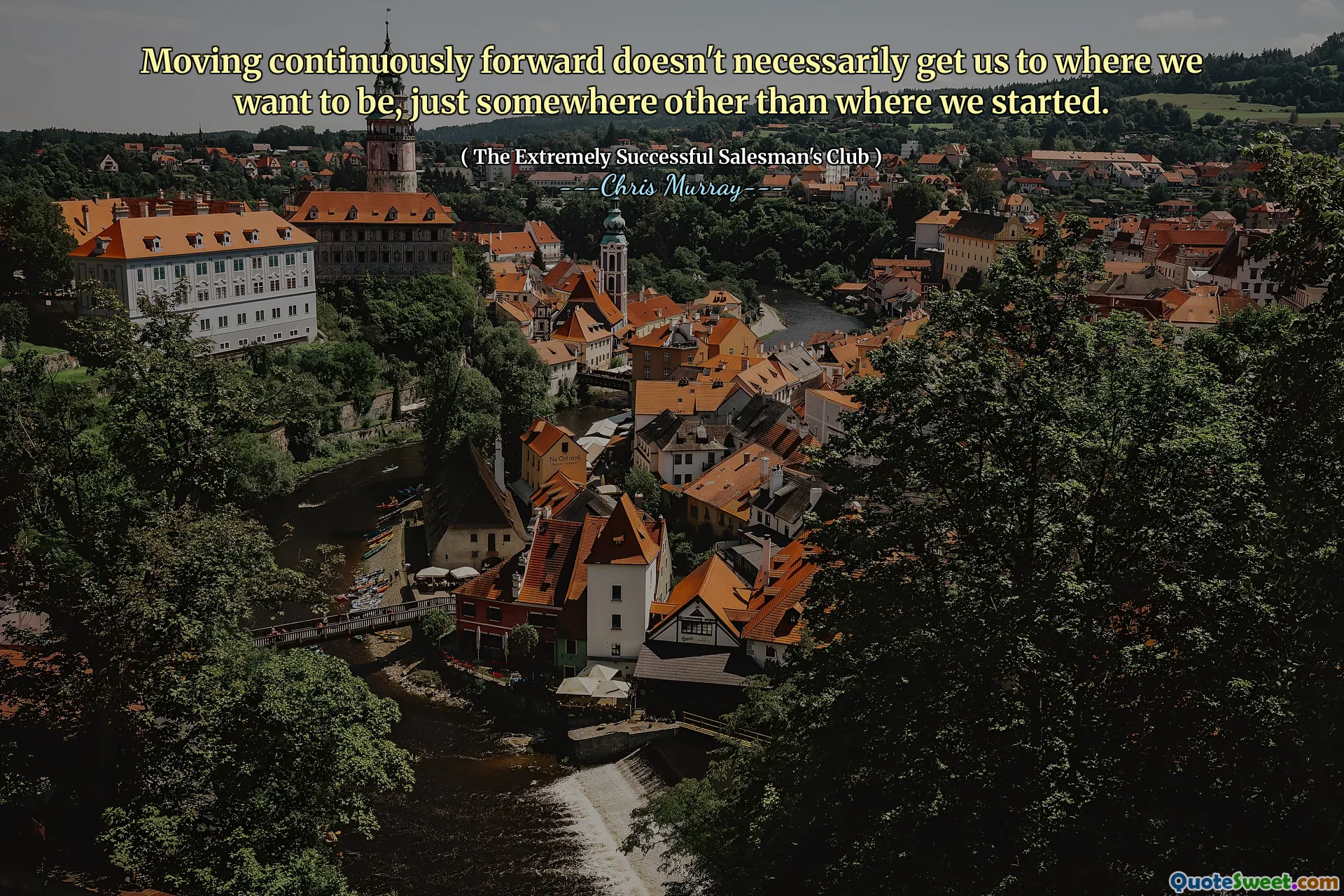 Moving continuously forward doesn't necessarily get us to where we want to be, just somewhere other than where we started.