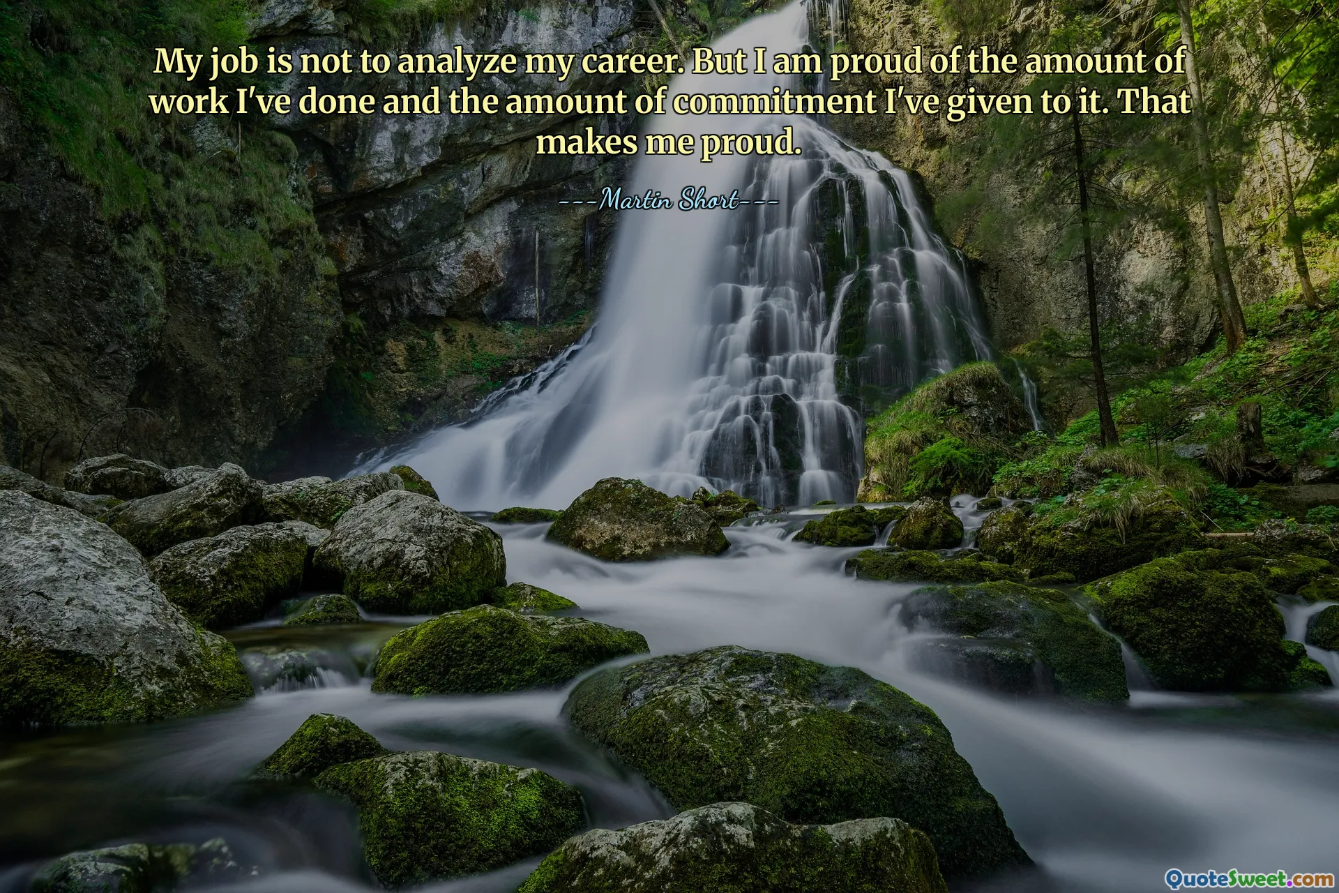 Mým úkolem není analyzovat svou kariéru. Ale jsem hrdý na množství práce, kterou jsem udělal, a na množství odhodlání, které jsem tomu věnoval. To mě dělá hrdým.