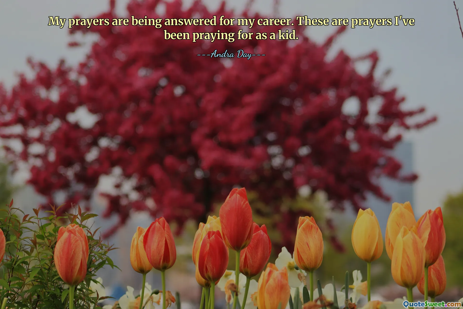 My prayers are being answered for my career. These are prayers I've been praying for as a kid.