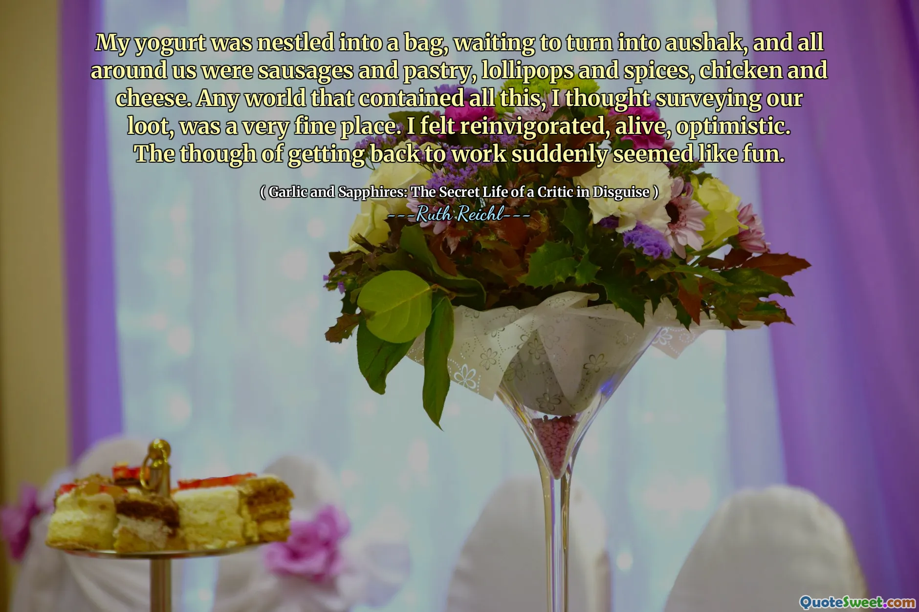 My yogurt was nestled into a bag, waiting to turn into aushak, and all around us were sausages and pastry, lollipops and spices, chicken and cheese. Any world that contained all this, I thought surveying our loot, was a very fine place. I felt reinvigorated, alive, optimistic. The though of getting back to work suddenly seemed like fun.