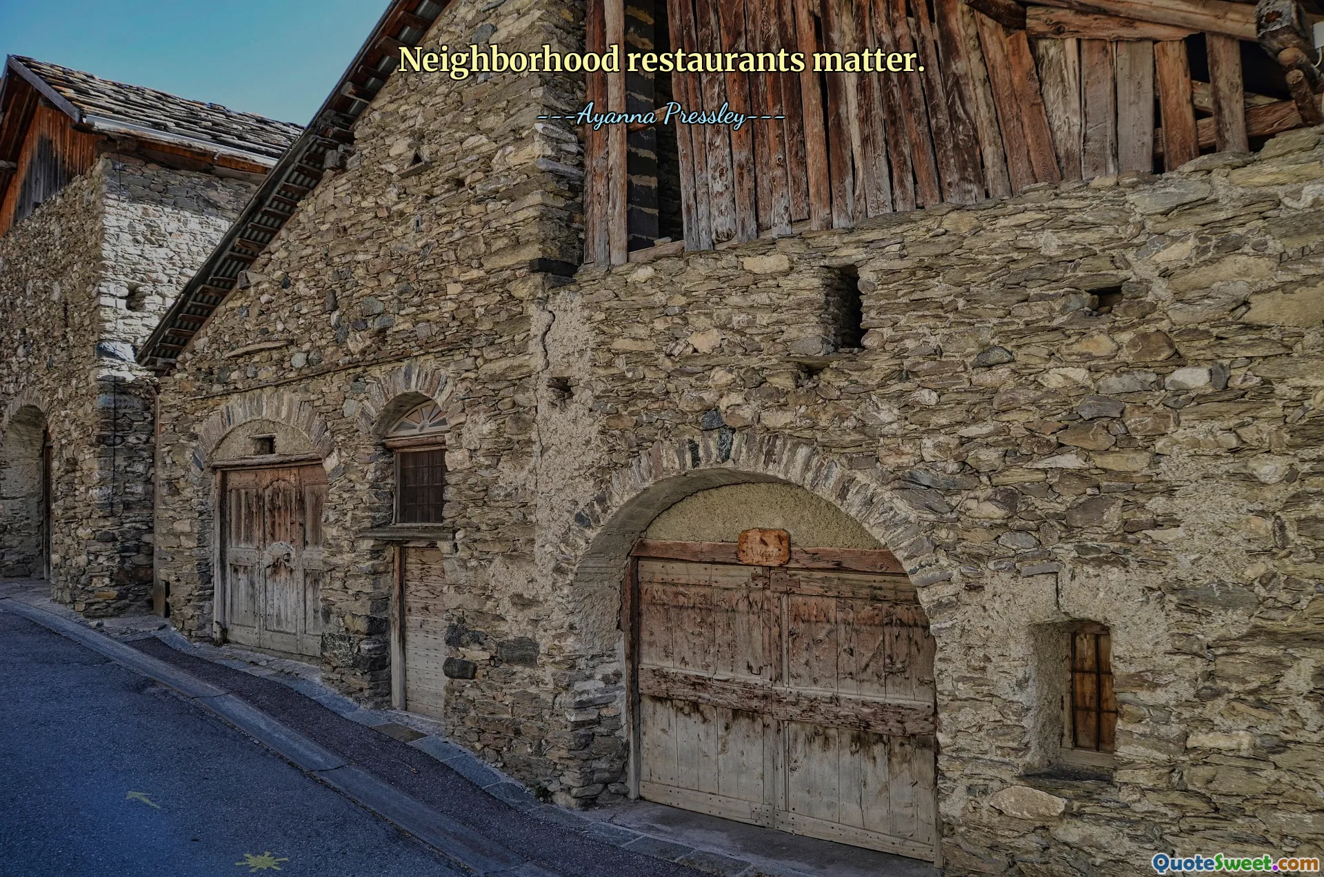 Neighborhood restaurants matter.