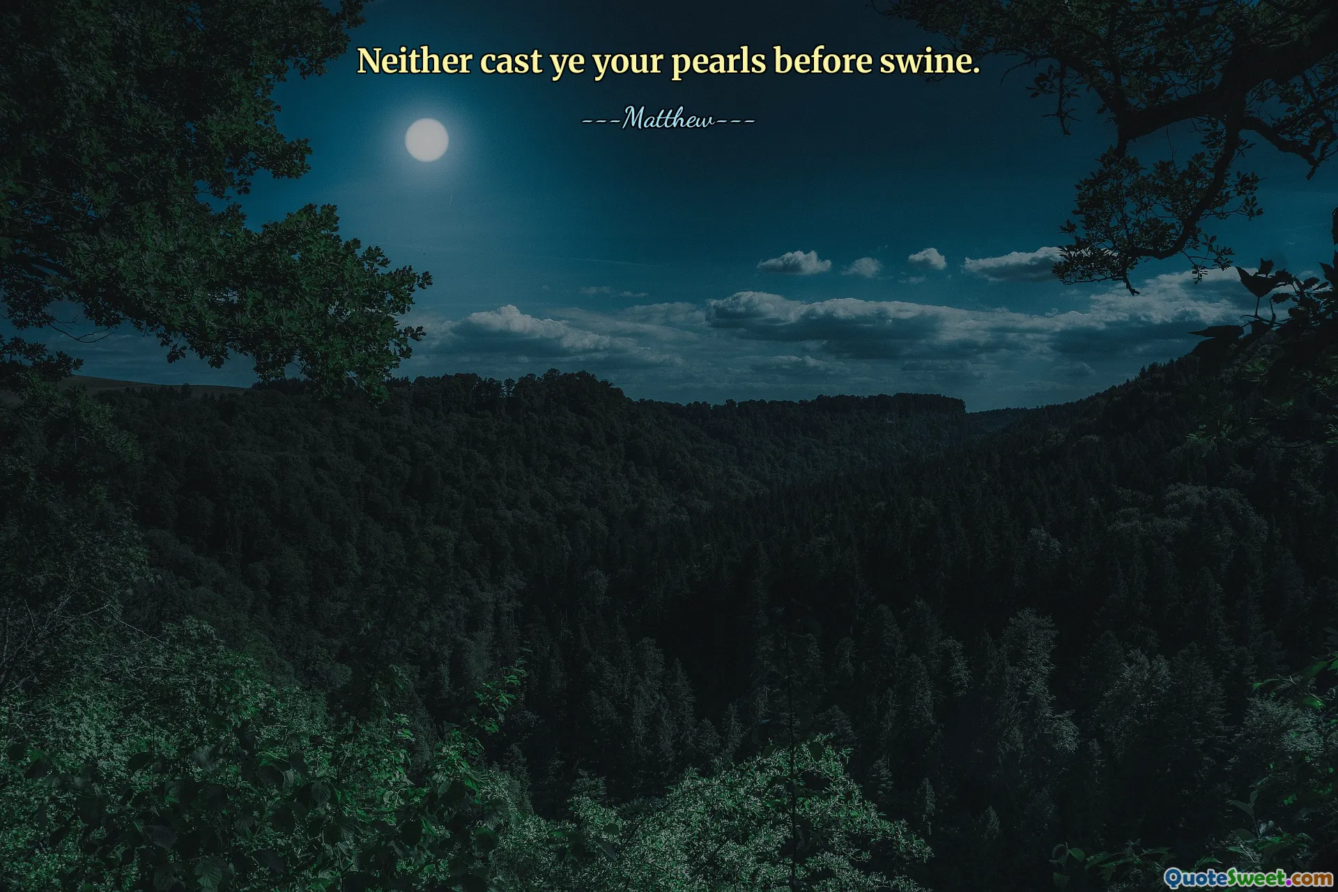 Neither cast ye your pearls before swine.