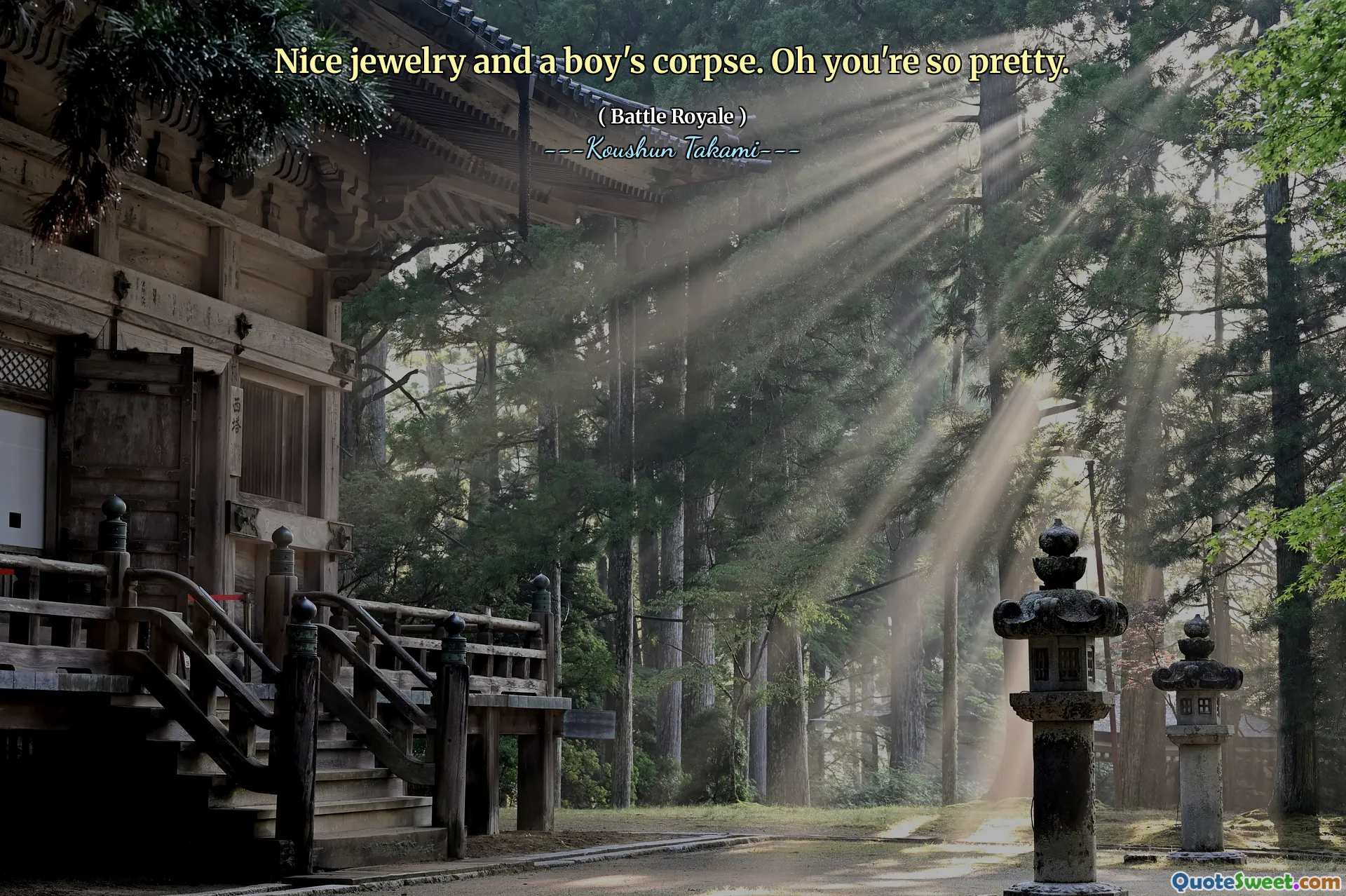 Nice jewelry and a boy's corpse. Oh you're so pretty.