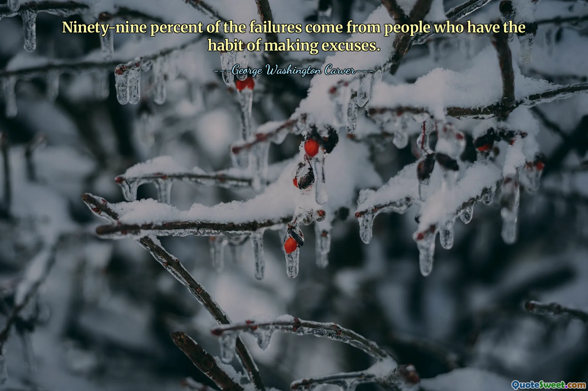 Ninety-nine percent of the failures come from people who have the habit of making excuses.