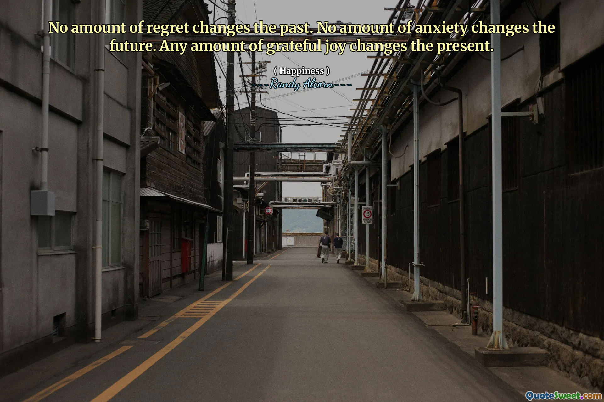 No amount of regret changes the past. No amount of anxiety changes the future. Any amount of grateful joy changes the present.