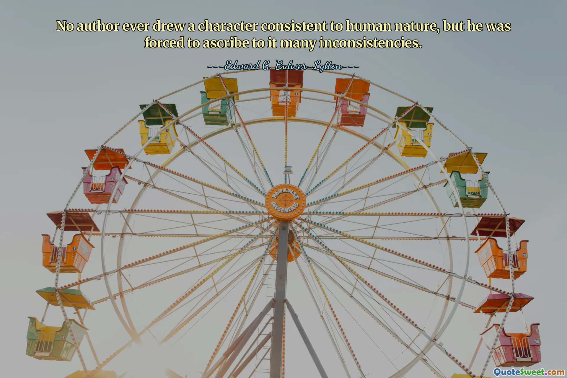 Ingen författare har någonsin ritat en karaktär som överensstämmer med den mänskliga naturen, men han var tvungen att tillskriva den många inkonsekvenser.