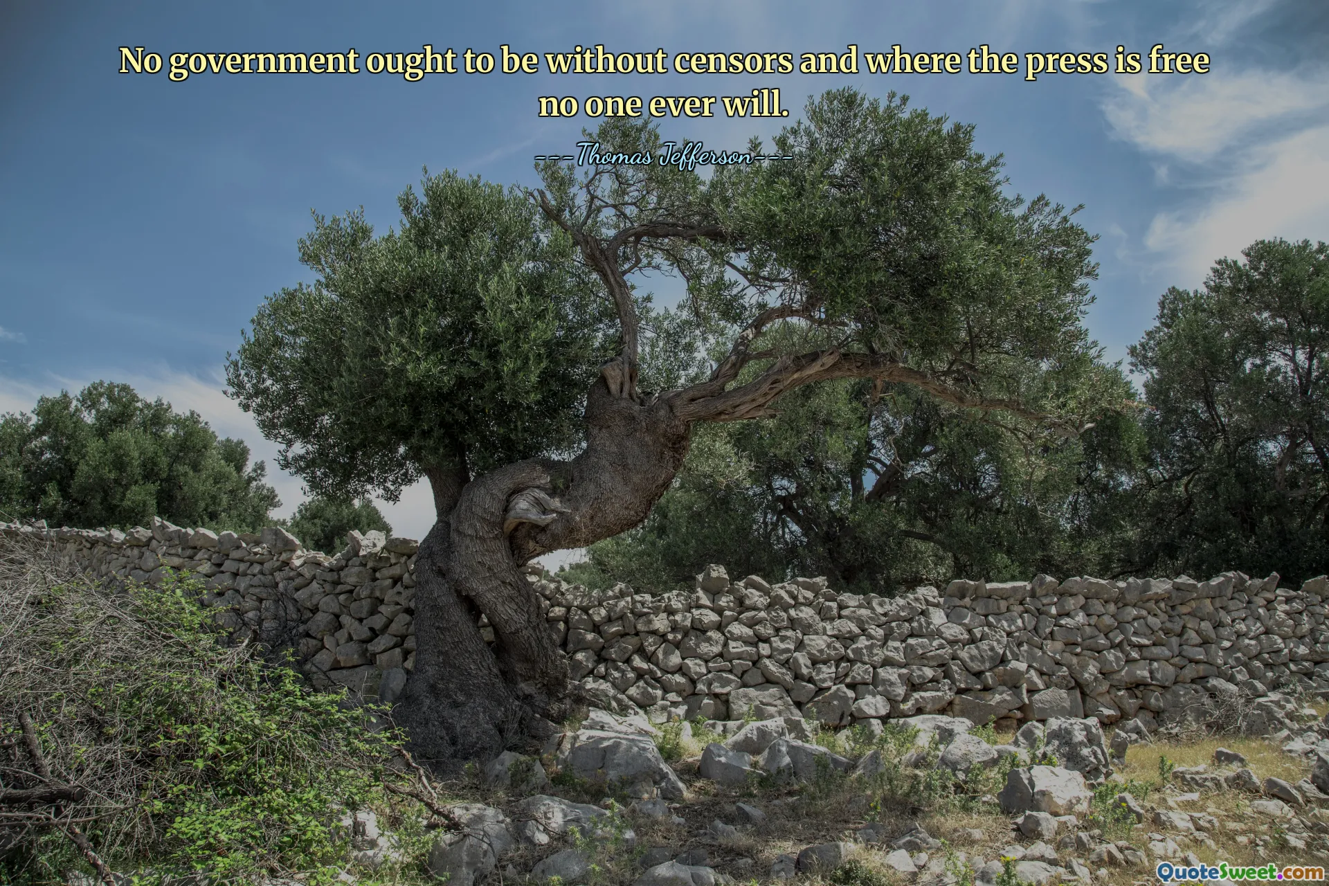 No government ought to be without censors and where the press is free no one ever will.