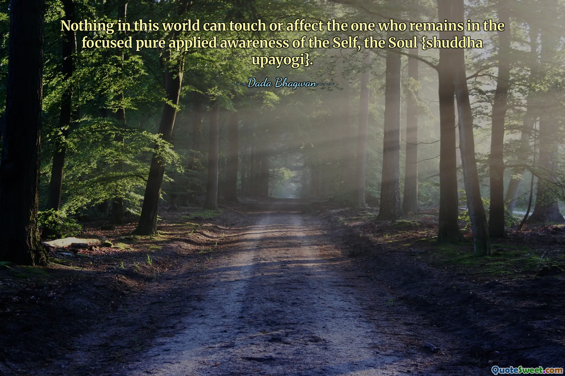 Nothing in this world can touch or affect the one who remains in the focused pure applied awareness of the Self, the Soul {shuddha upayogi}.