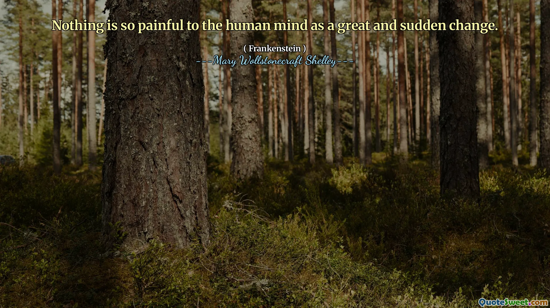 Nothing is so painful to the human mind as a great and sudden change.