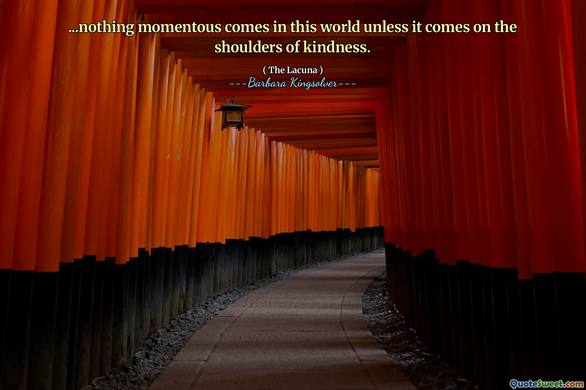 ... Ничто не входит в этот мир, если он не находит на плечи доброты.