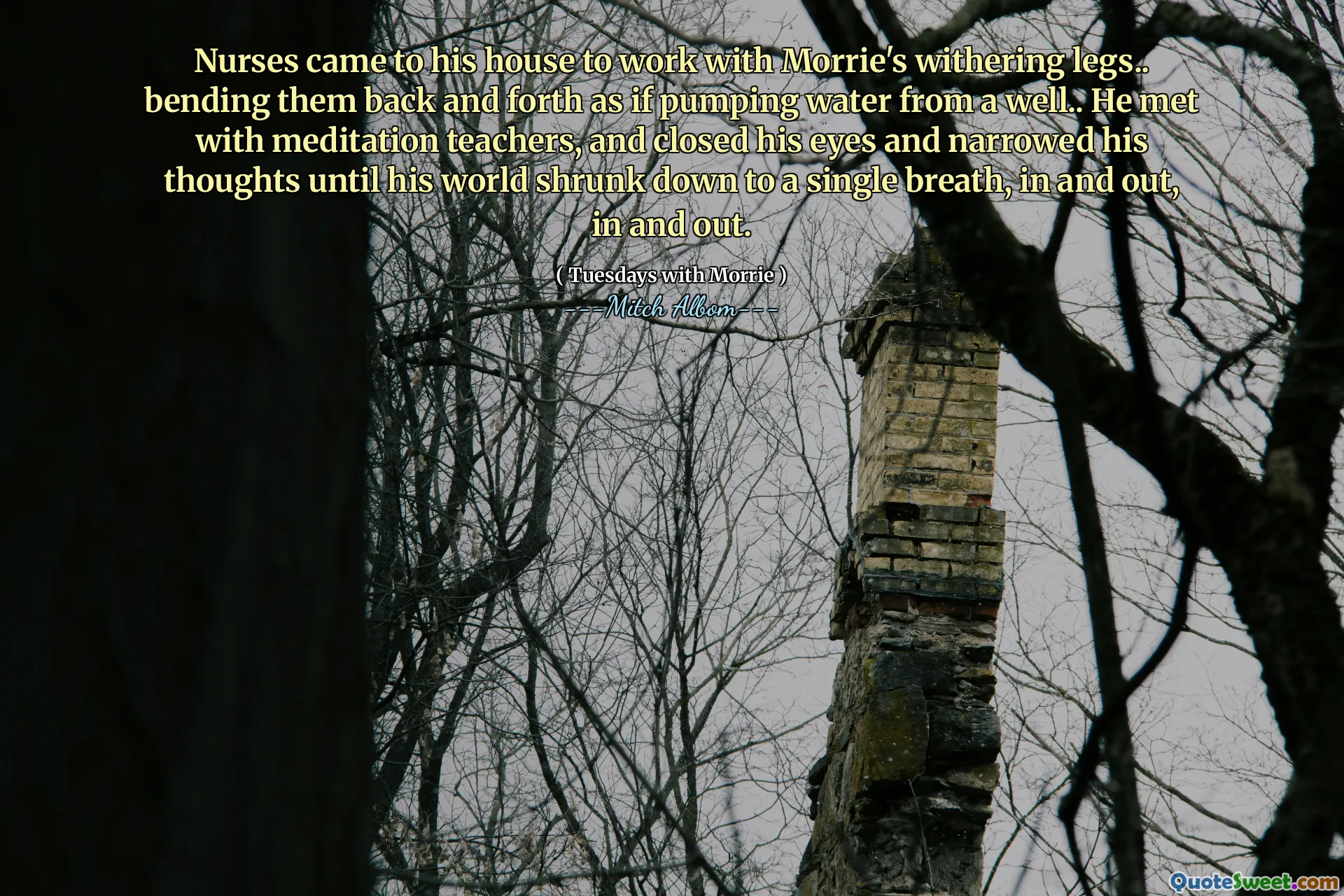 护士来到他家和莫里的腿枯萎的腿一起工作。 ，进出，进出。