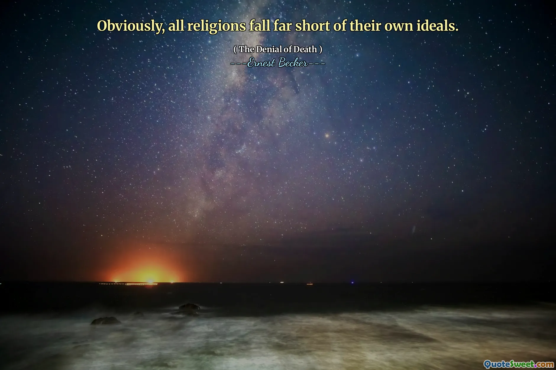 Obviously, all religions fall far short of their own ideals.