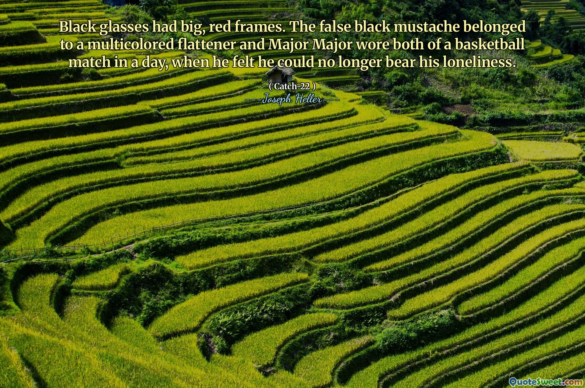 Black glasses had big, red frames. The false black mustache belonged to a multicolored flattener and Major Major wore both of a basketball match in a day, when he felt he could no longer bear his loneliness.