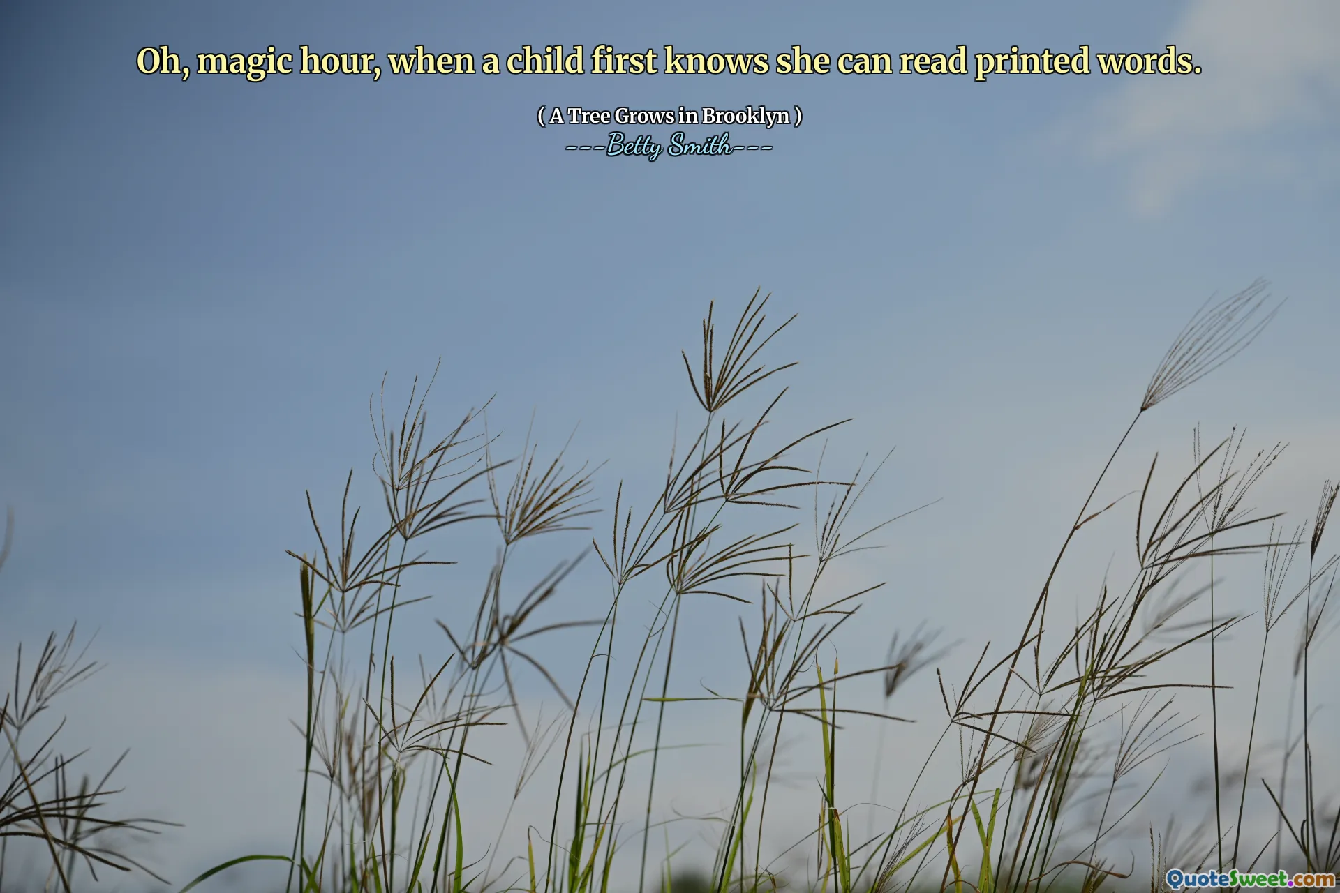 Oh, magic hour, when a child first knows she can read printed words.