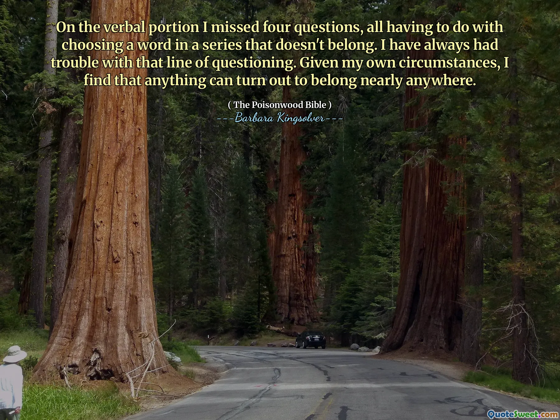 In der verbalen Portion habe ich vier Fragen verpasst, die alle mit der Auswahl eines Wortes in einer Serie zu tun haben, die nicht gehört. Ich hatte immer Probleme mit dieser Fragen. Angesichts meiner eigenen Umstände finde ich, dass sich alles fast überall herausstellen kann.