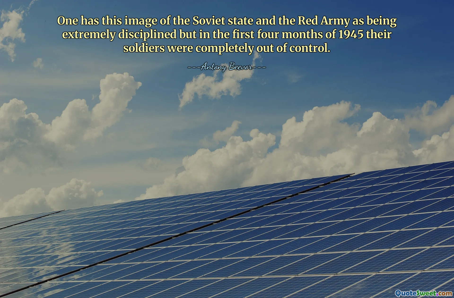 One has this image of the Soviet state and the Red Army as being extremely disciplined but in the first four months of 1945 their soldiers were completely out of control.