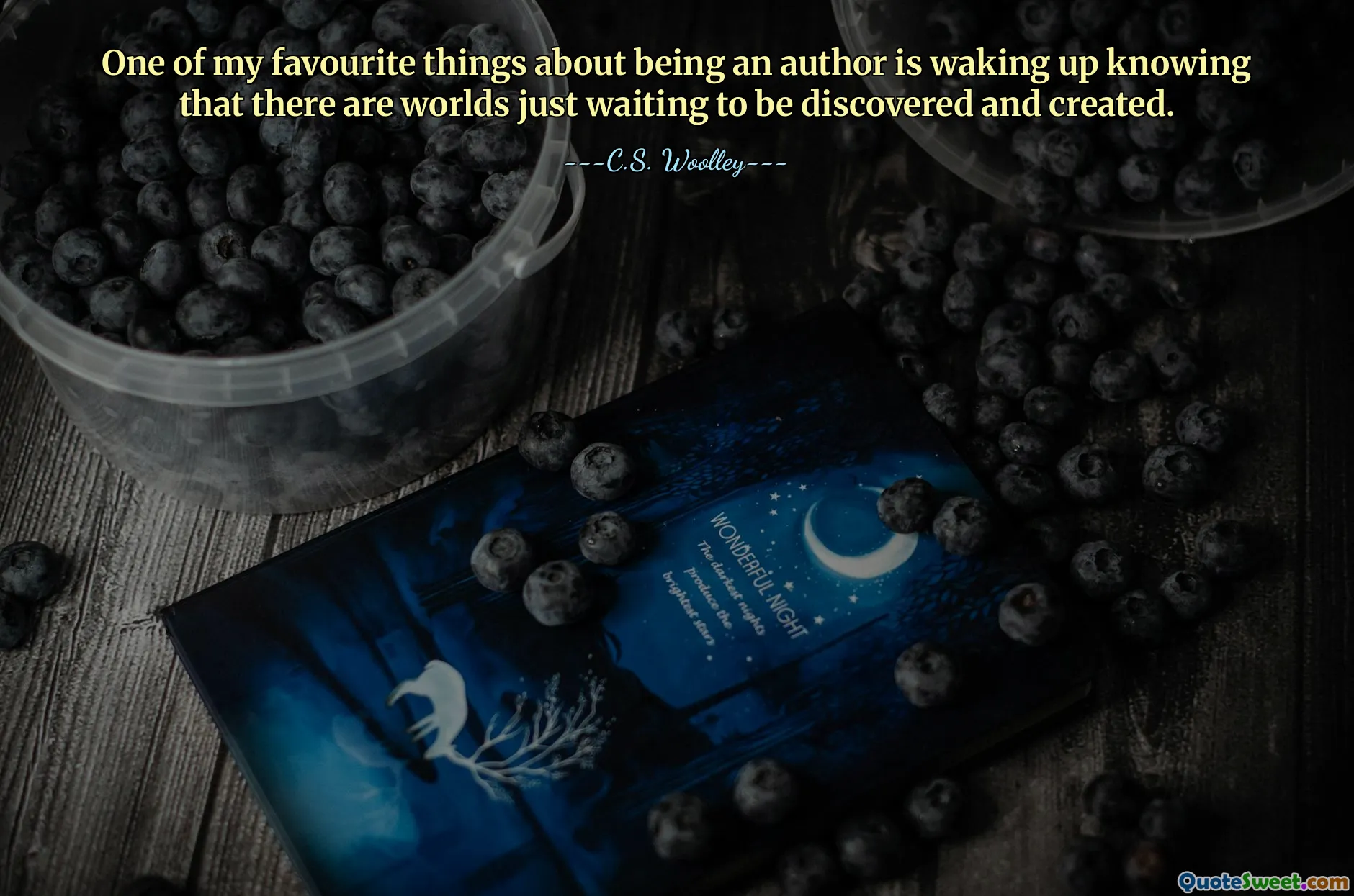 One of my favourite things about being an author is waking up knowing that there are worlds just waiting to be discovered and created.