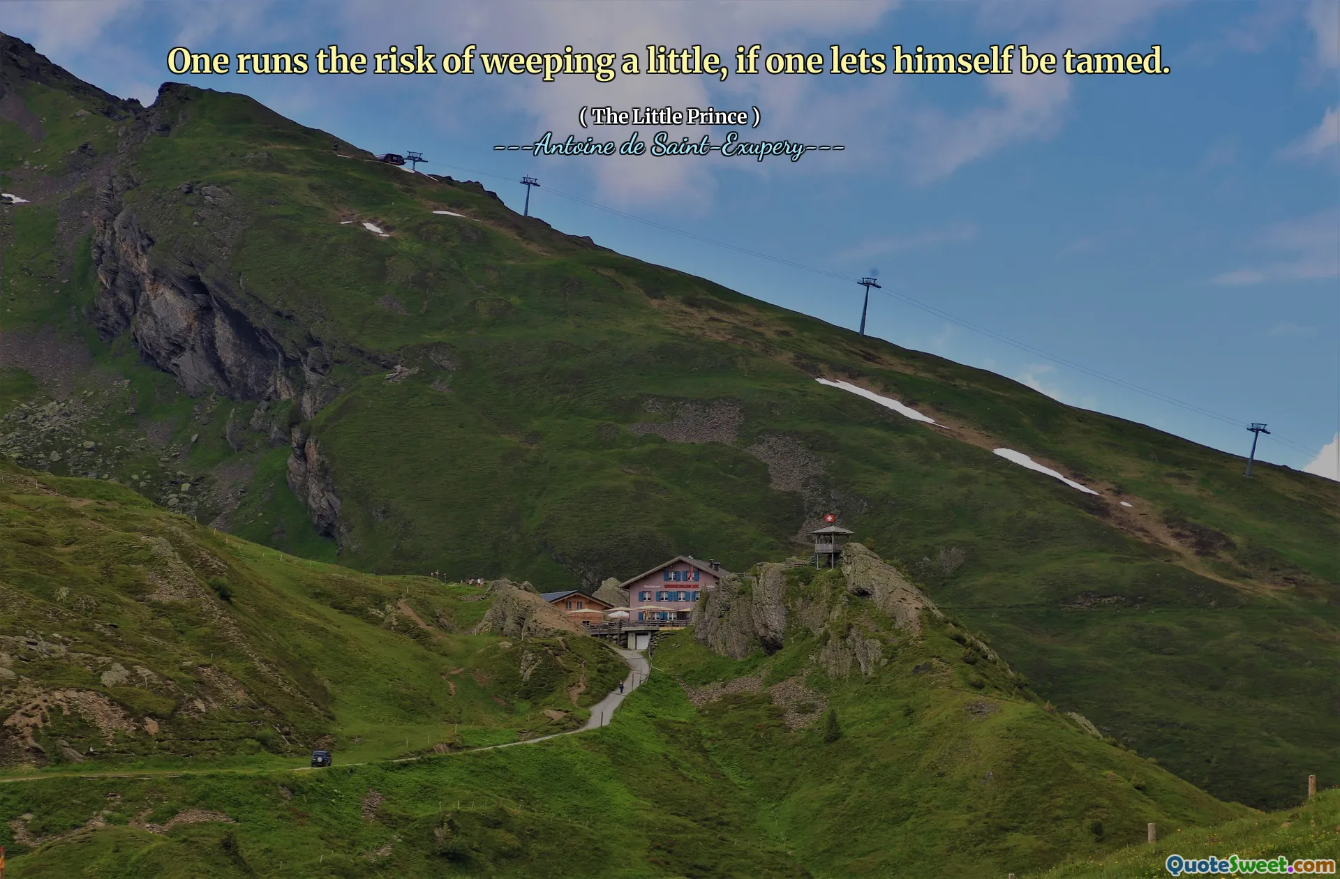 One runs the risk of weeping a little, if one lets himself be tamed.