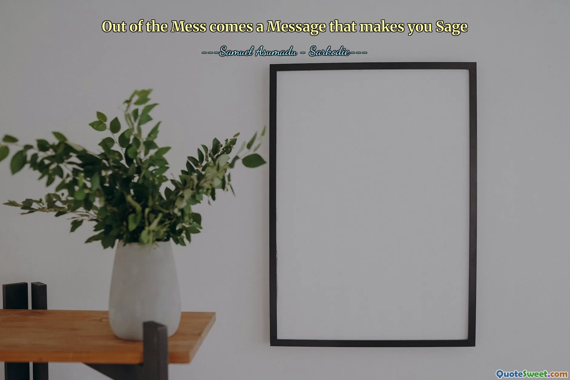 Out of the Mess comes a Message that makes you Sage