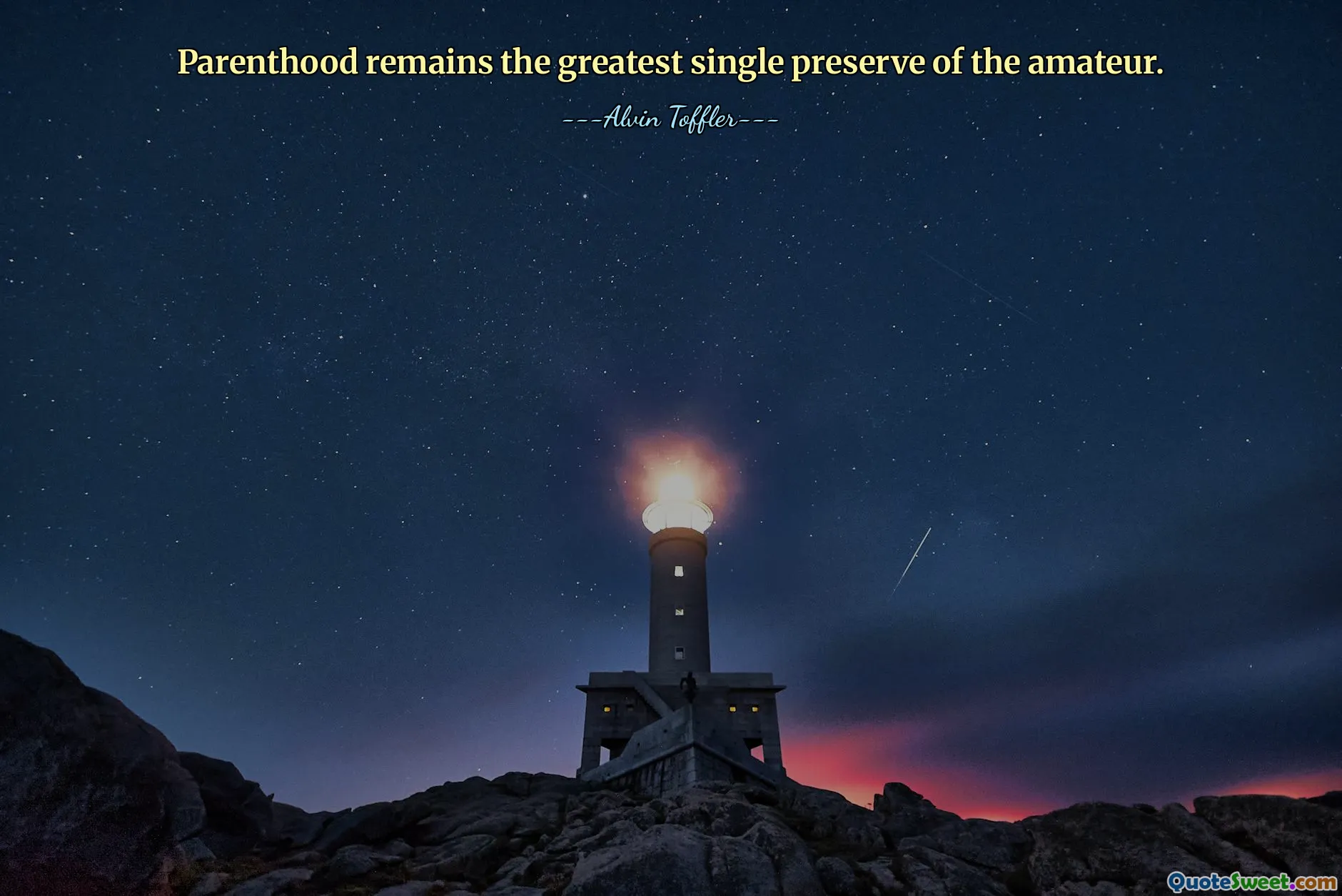 Parenthood remains the greatest single preserve of the amateur.