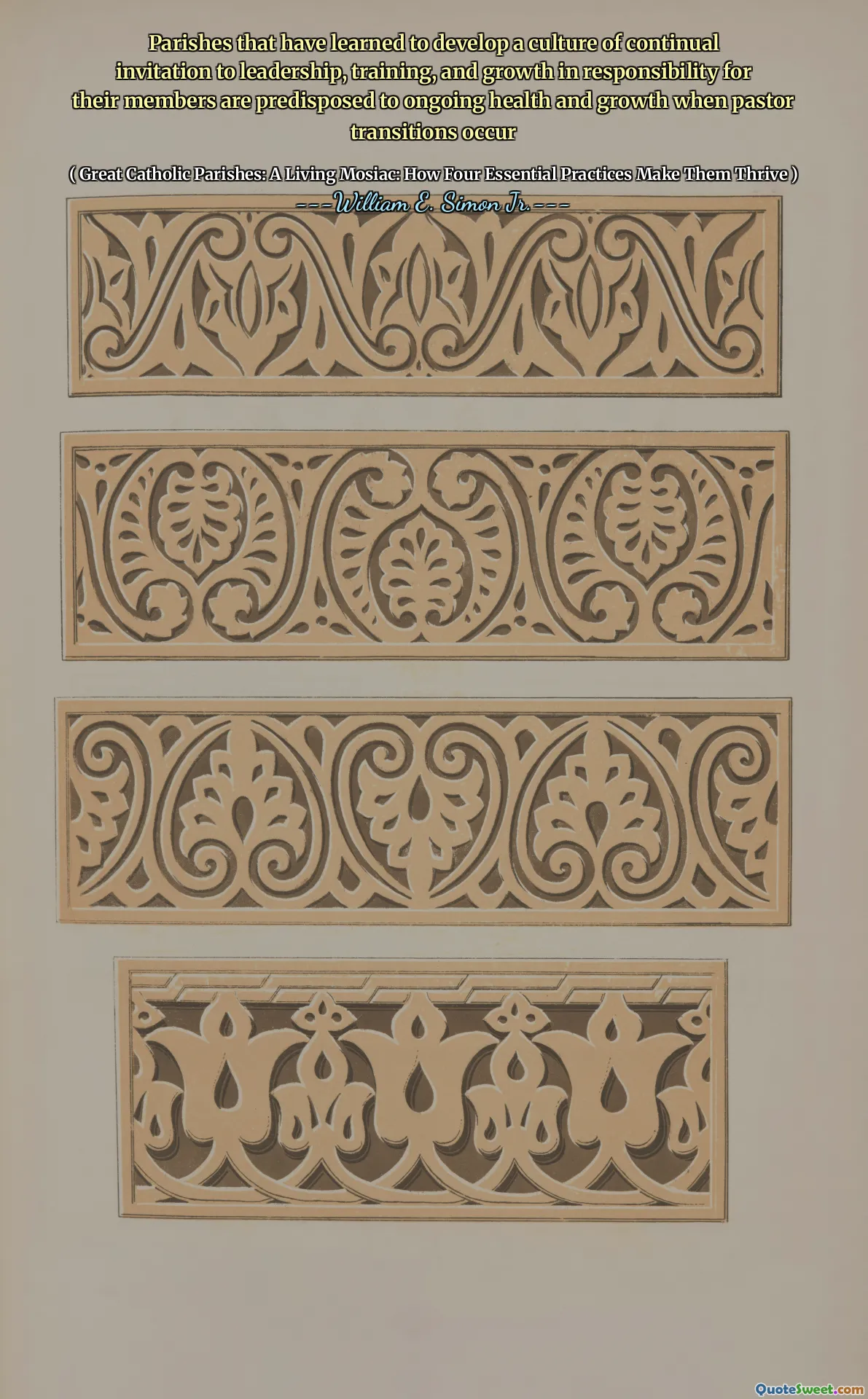 Parishes that have learned to develop a culture of continual invitation to leadership, training, and growth in responsibility for their members are predisposed to ongoing health and growth when pastor transitions occur