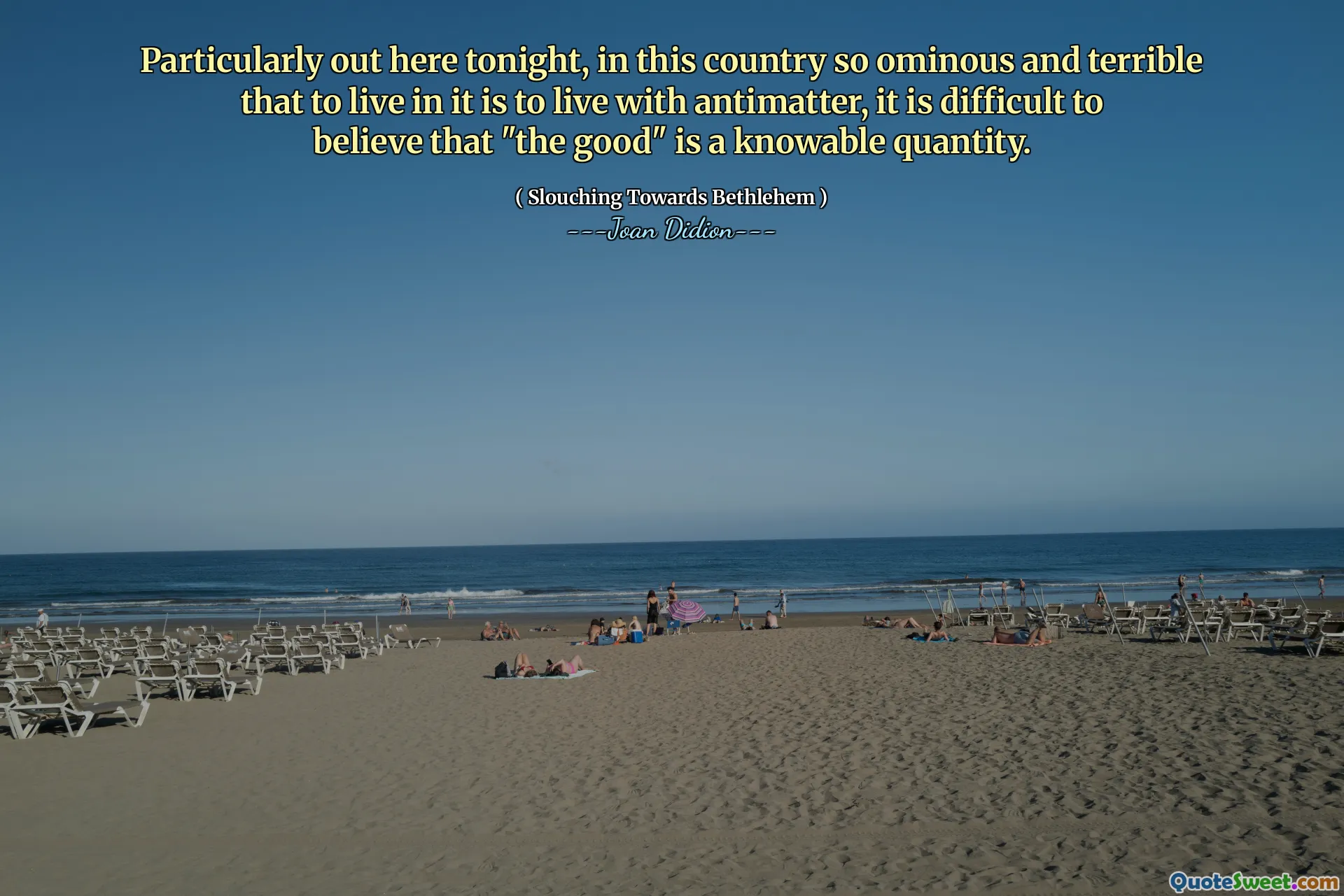 विशेष रूप से आज रात, इस देश में इतना अशुभ और भयानक है कि इसमें रहना एंटीमैटर के साथ रहना है, यह मानना ​​मुश्किल है कि "अच्छा" एक जानने योग्य मात्रा है।