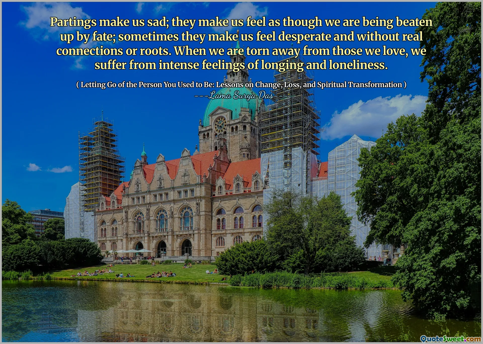 Les séparations nous rendent triste; Ils nous font sentir comme si nous sommes battus par le destin; Parfois, ils nous font nous sentir désespérés et sans réels connexions ni racines. Lorsque nous sommes arrachés à ceux que nous aimons, nous souffrons de sentiments intenses de désir et de solitude.