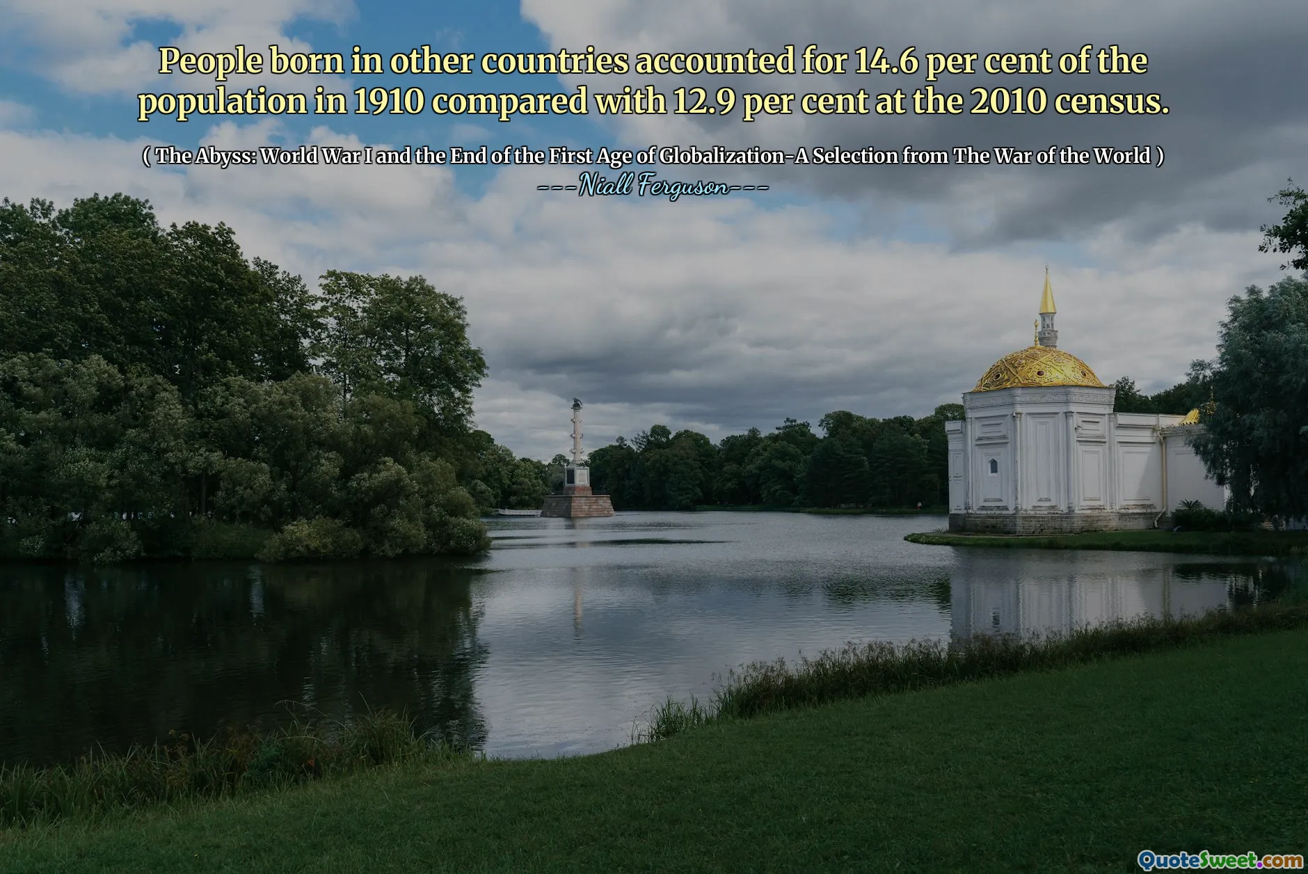 People born in other countries accounted for 14.6 per cent of the population in 1910 compared with 12.9 per cent at the 2010 census.