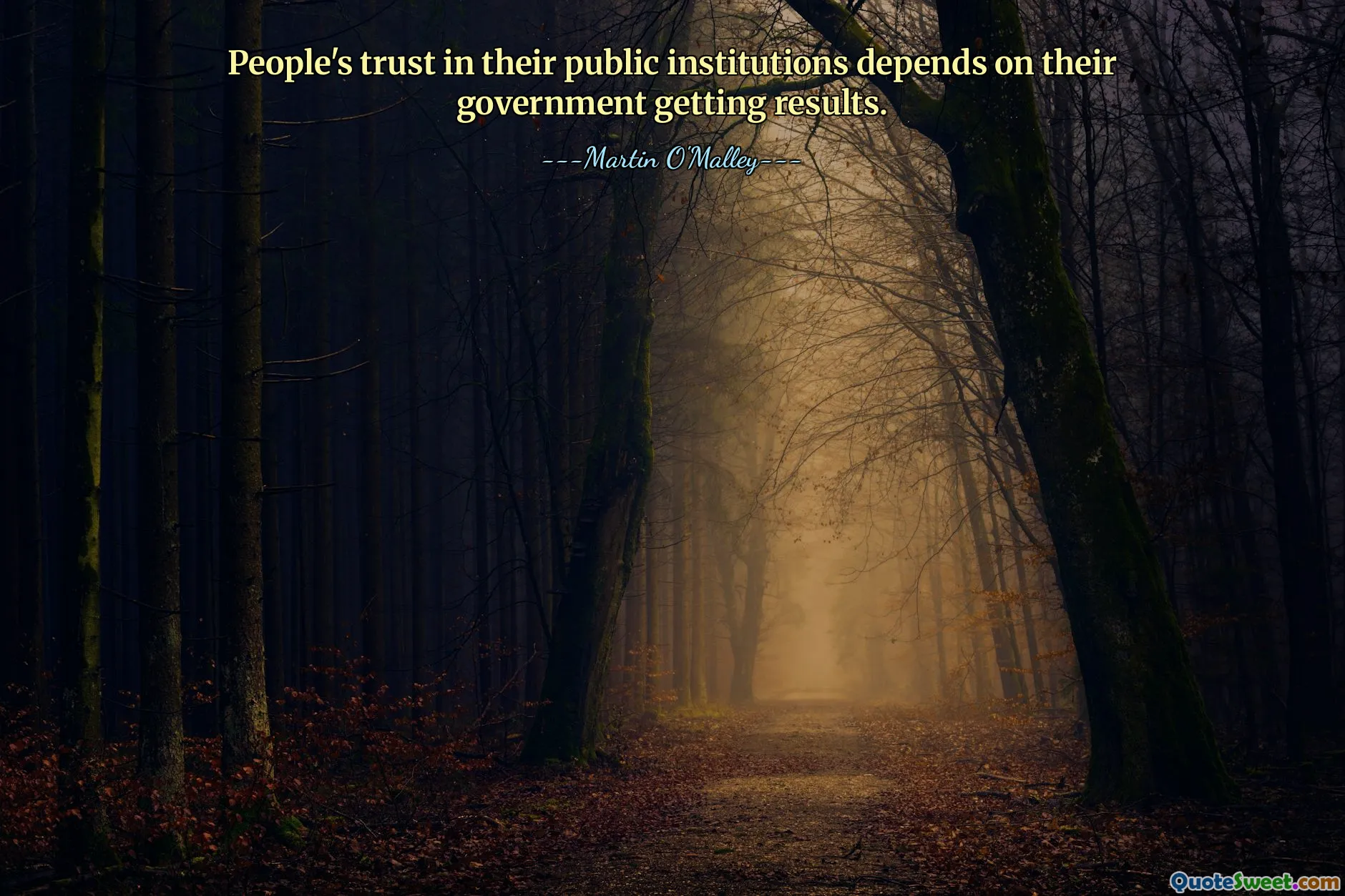People's trust in their public institutions depends on their government getting results.