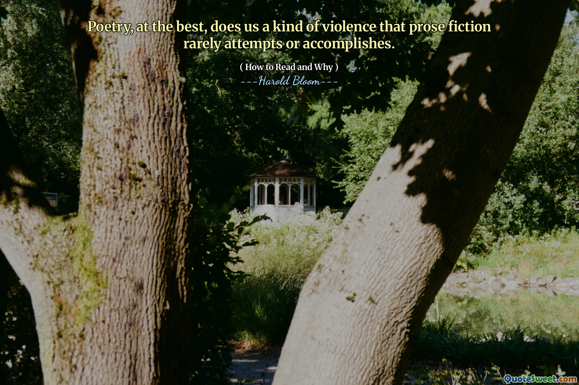 Poetry, at the best, does us a kind of violence that prose fiction rarely attempts or accomplishes.