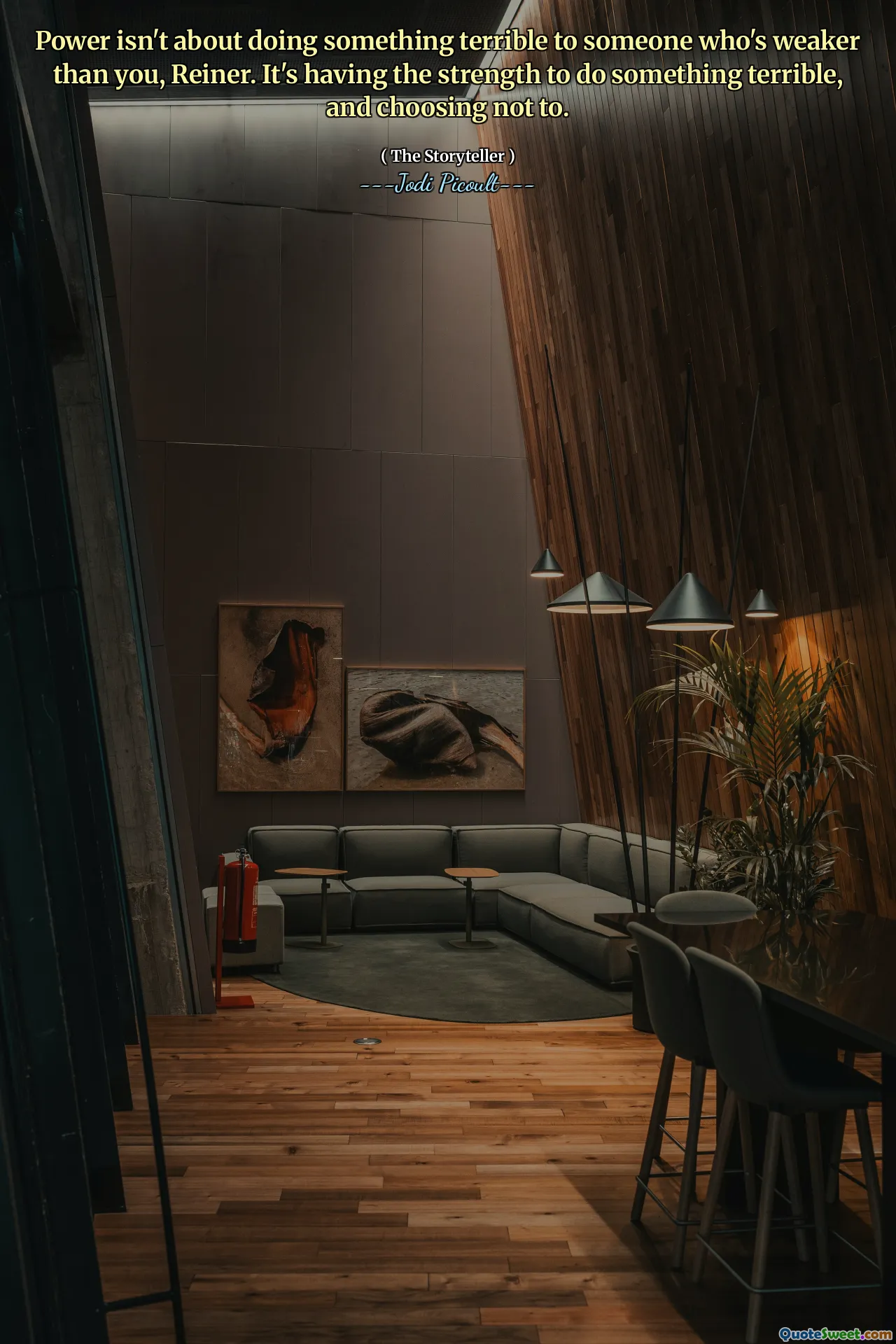 Power isn't about doing something terrible to someone who's weaker than you, Reiner. It's having the strength to do something terrible, and choosing not to.