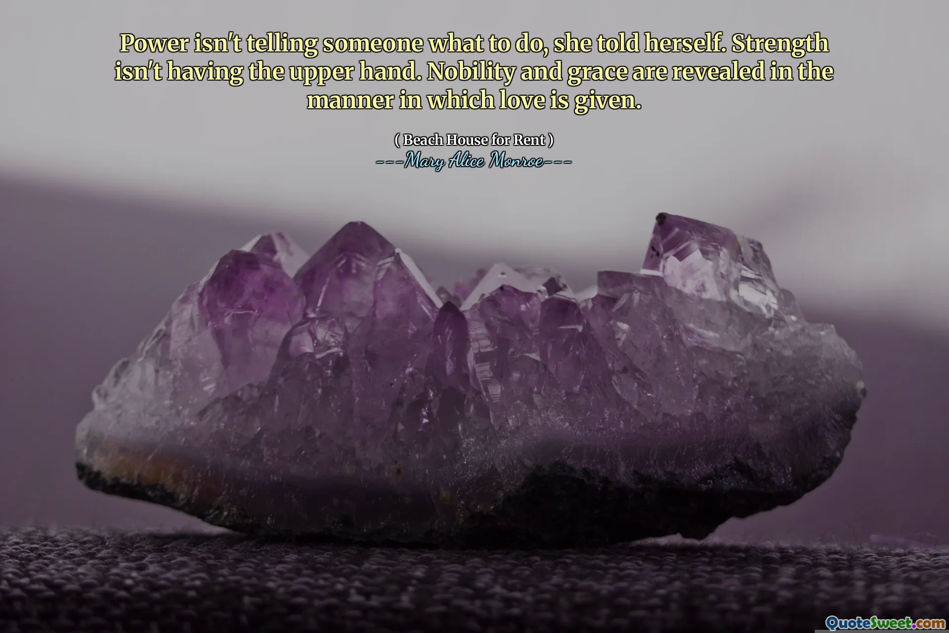Moc nie mówi komuś, co ma robić, powiedziała sobie. Siła nie ma przewagi. Szlachta i łaska są objawione w sposób, w jaki podaje się miłość.