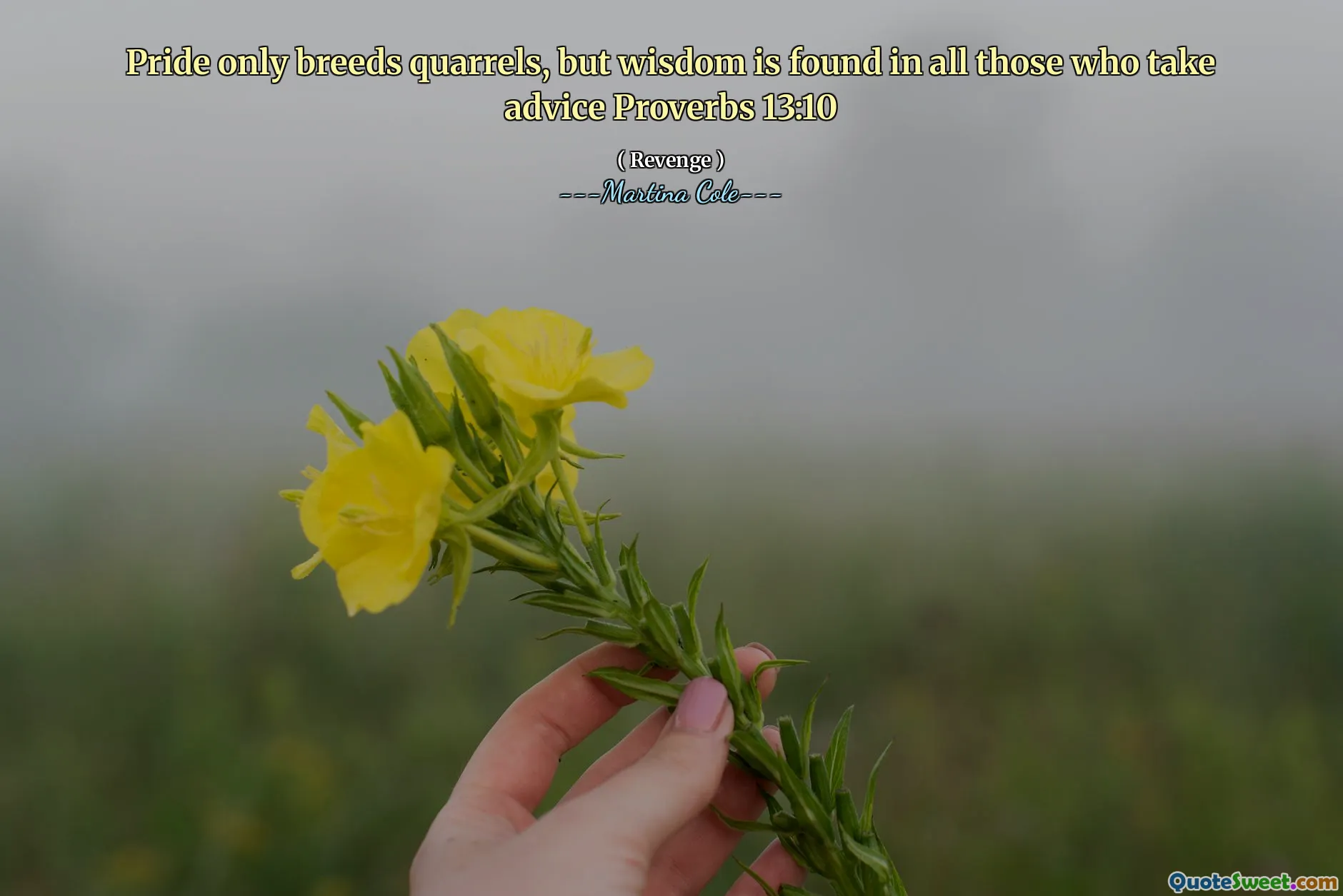 Pride only breeds quarrels, but wisdom is found in all those who take advice Proverbs 13:10