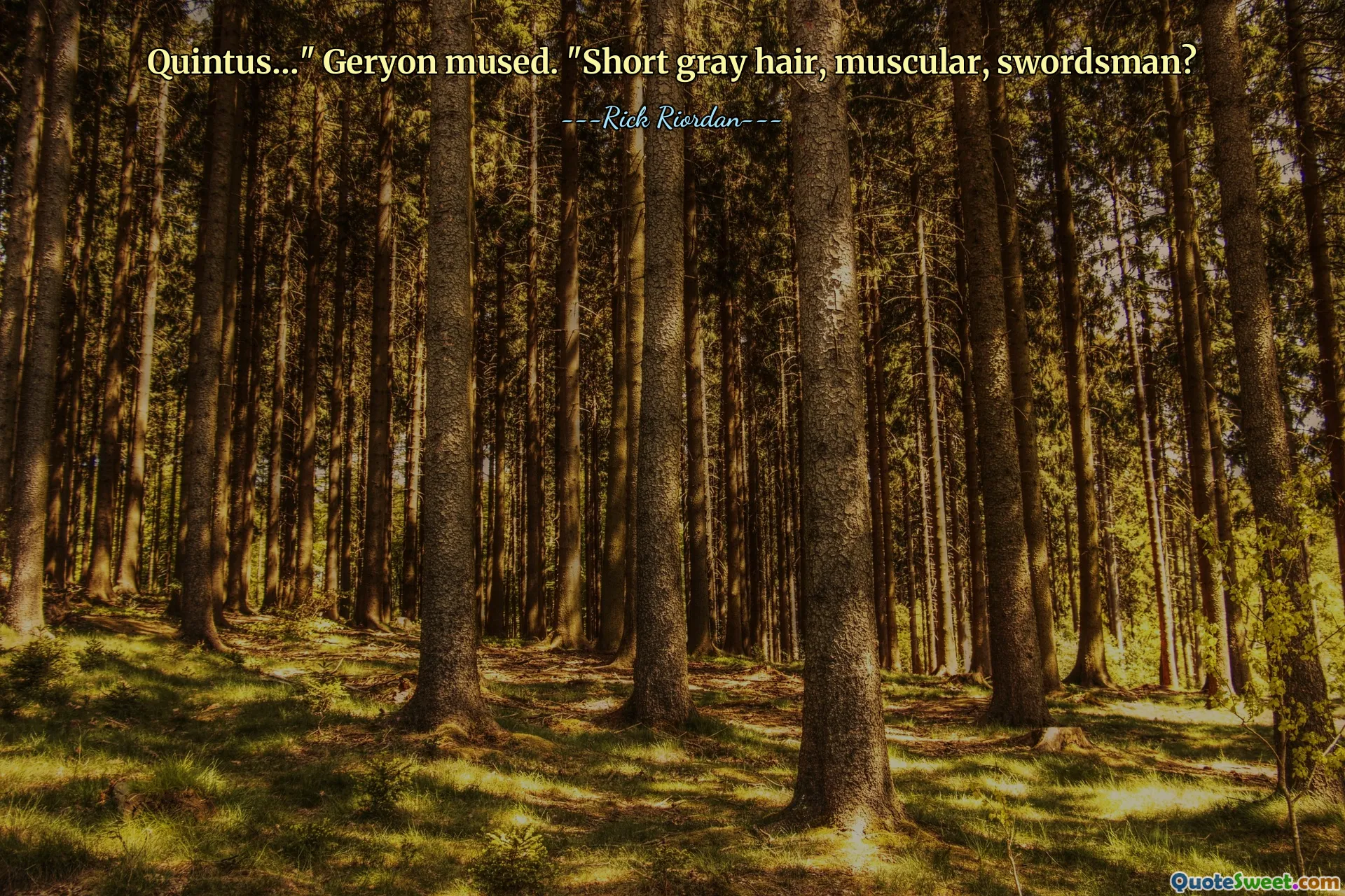 Quintus…" Geryon mused. "Short gray hair, muscular, swordsman?