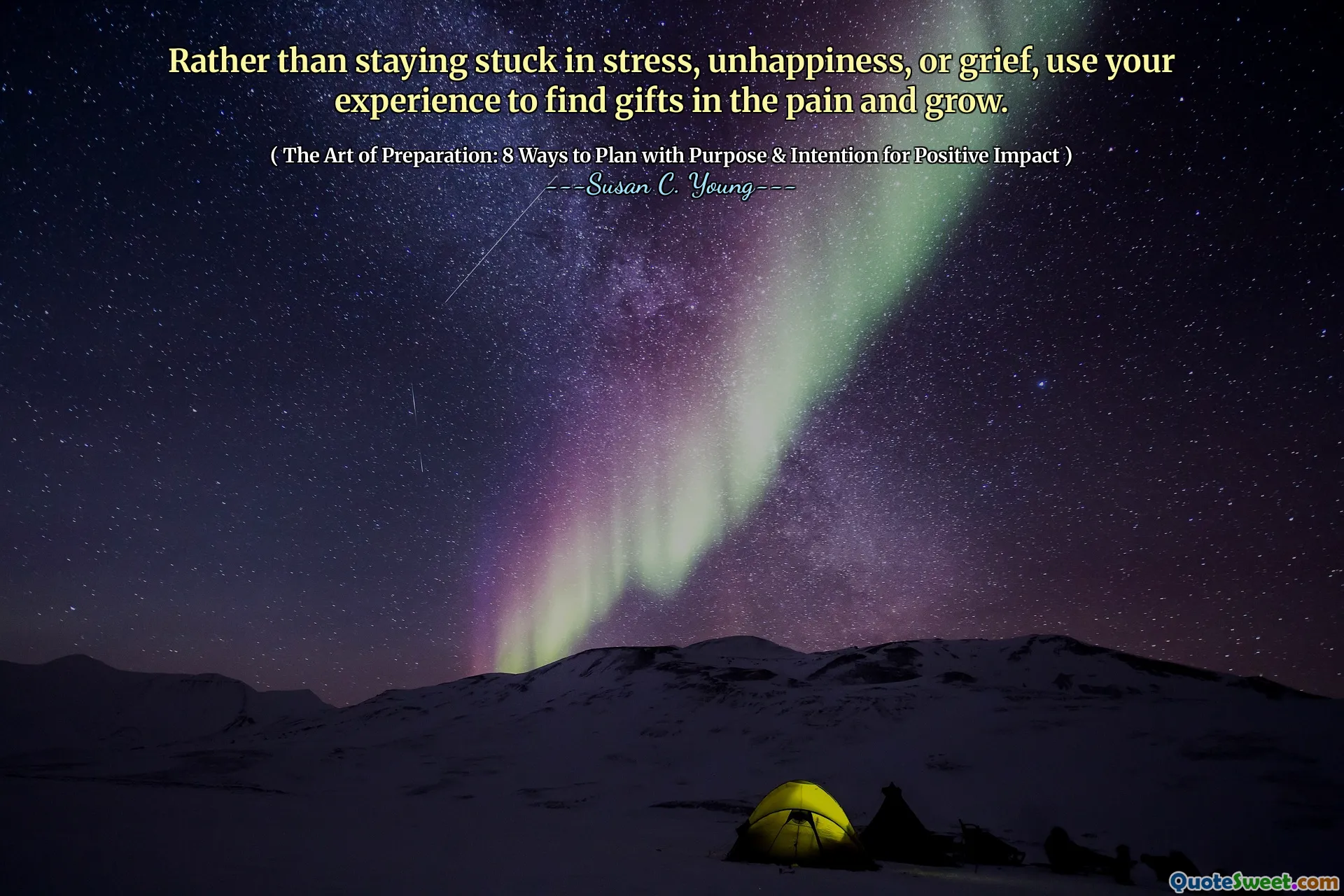 Rather than staying stuck in stress, unhappiness, or grief, use your experience to find gifts in the pain and grow.