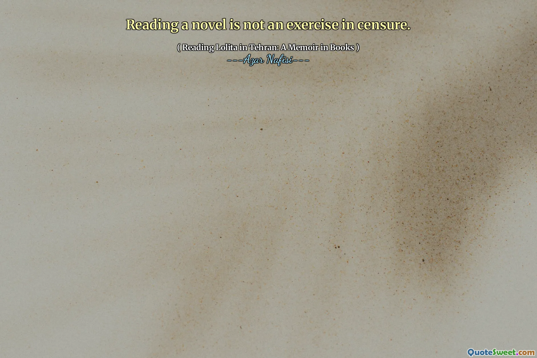 小説を読むことは非難の練習ではありません。