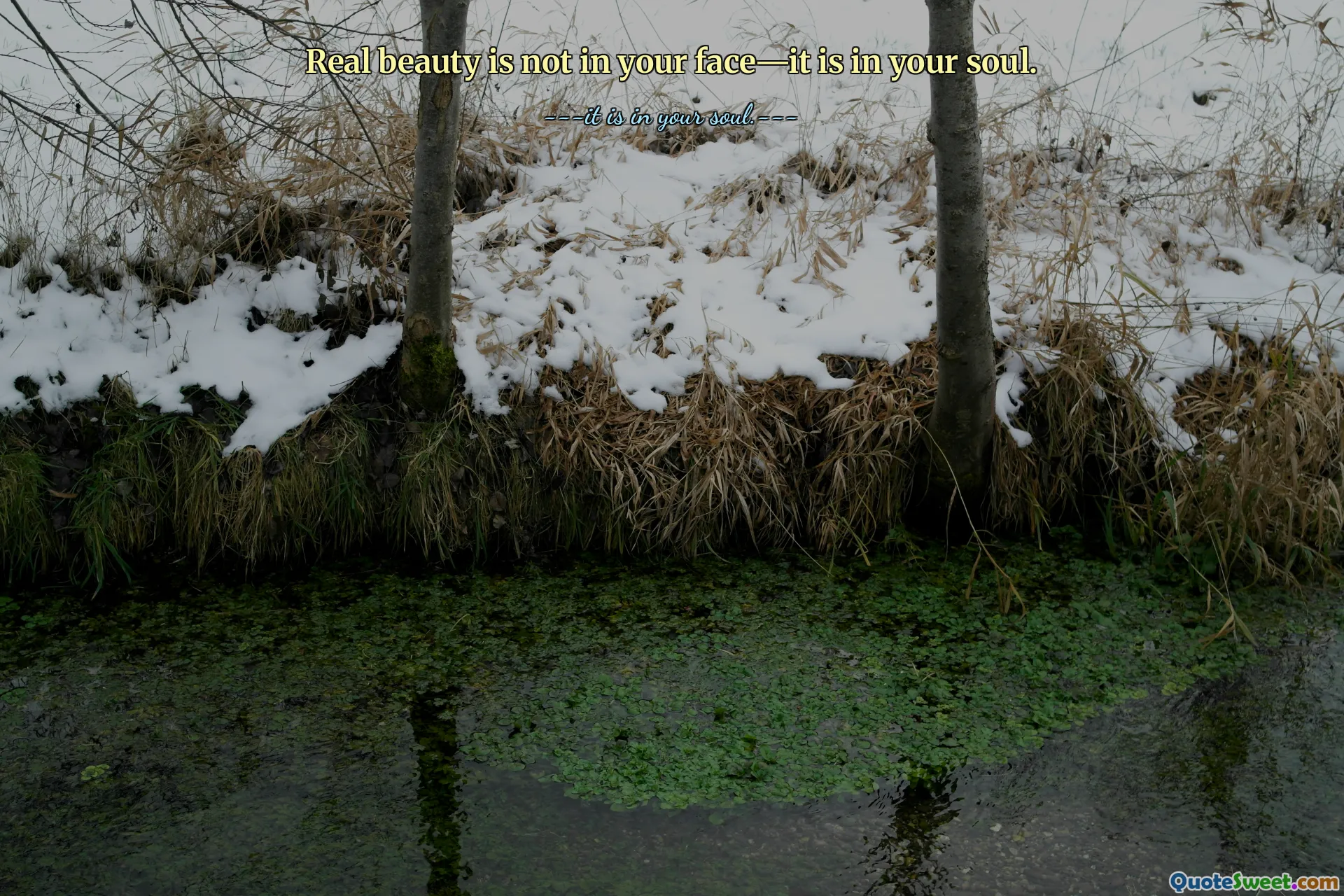 Real beauty is not in your face—it is in your soul.