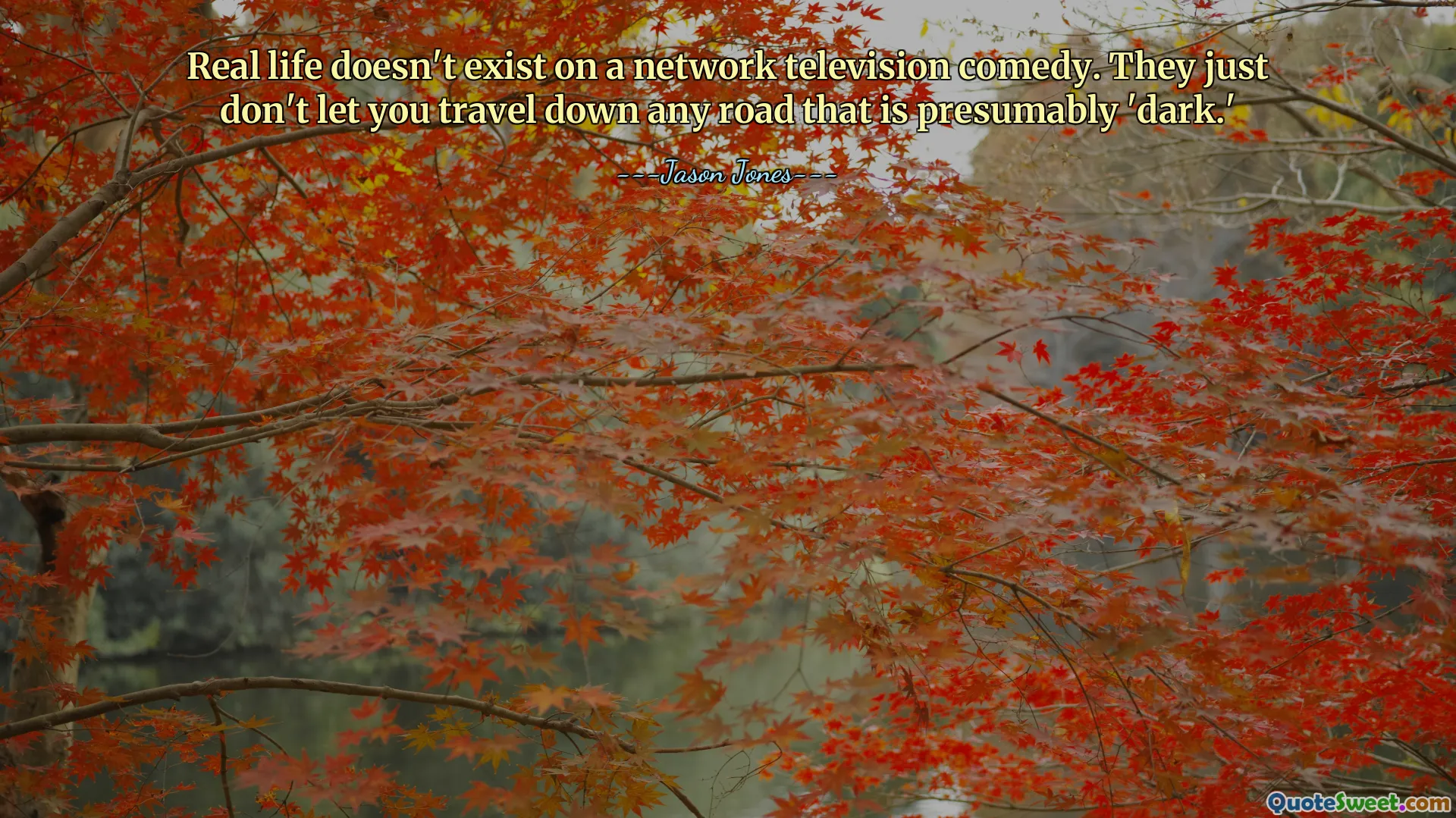 Real life doesn't exist on a network television comedy. They just don't let you travel down any road that is presumably 'dark.'