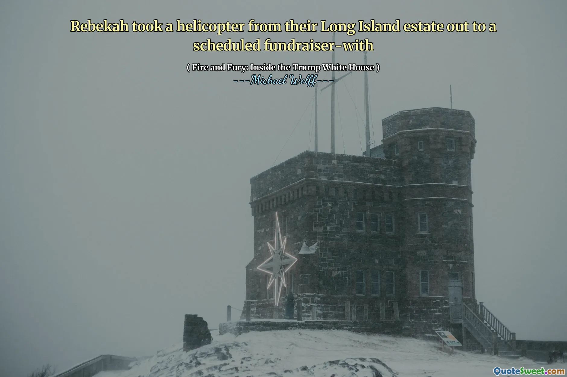 Rebekah took a helicopter from their Long Island estate out to a scheduled fundraiser-with