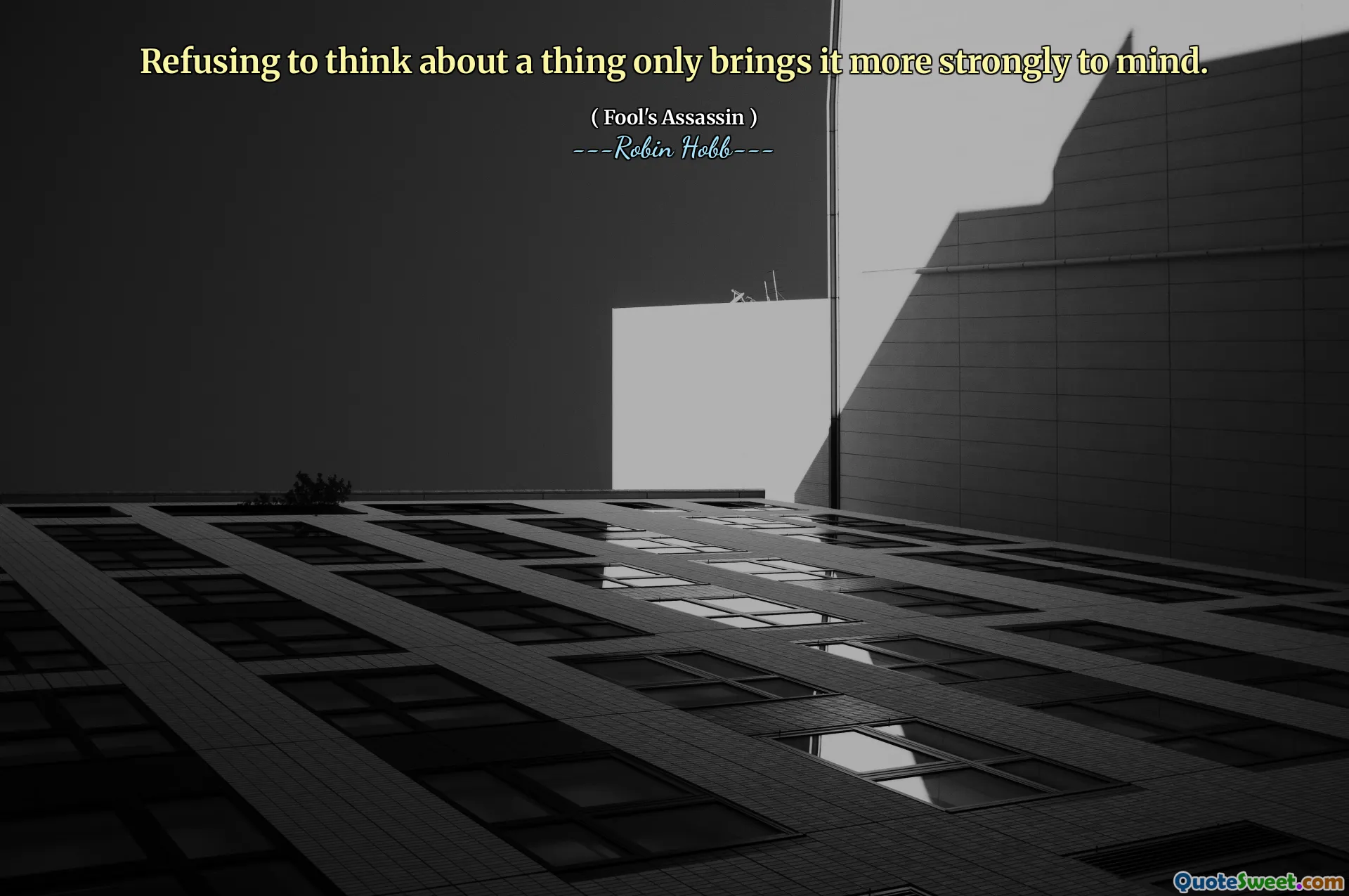 Refusing to think about a thing only brings it more strongly to mind.