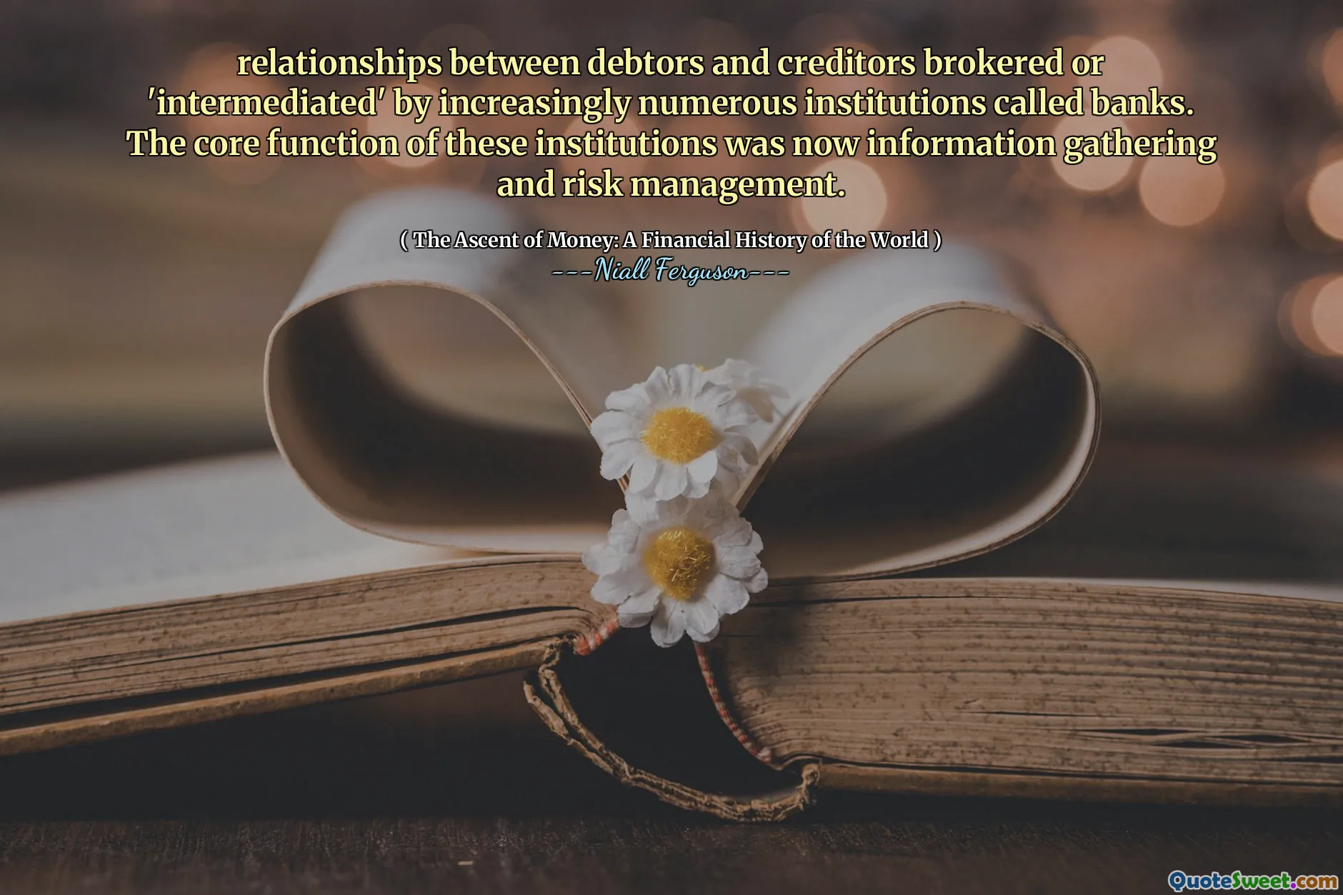 relationships between debtors and creditors brokered or 'intermediated' by increasingly numerous institutions called banks. The core function of these institutions was now information gathering and risk management.