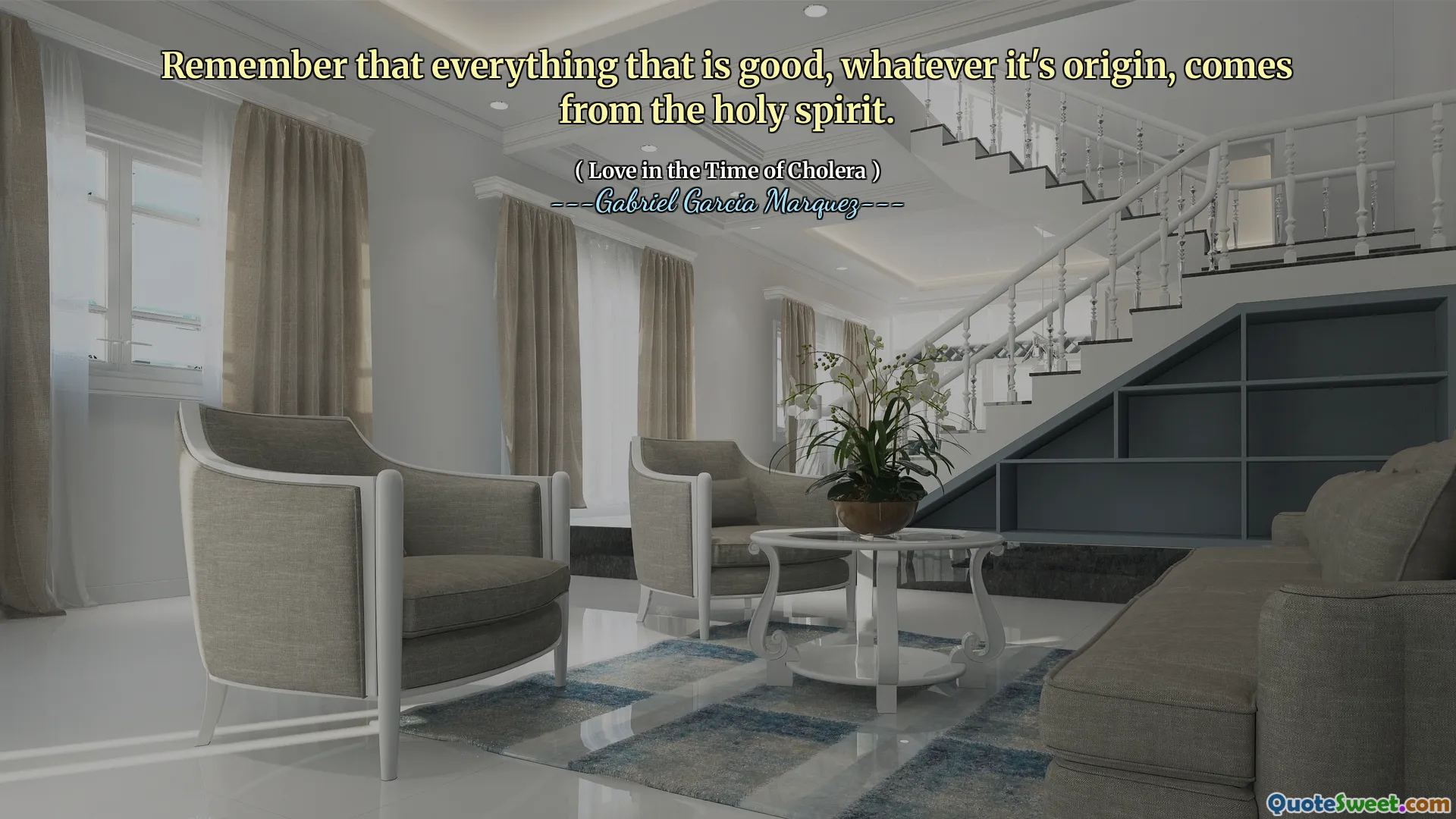 Denken Sie daran, dass alles, was gut ist, was auch immer seine Herkunft ist, vom Heiligen Geist kommt.