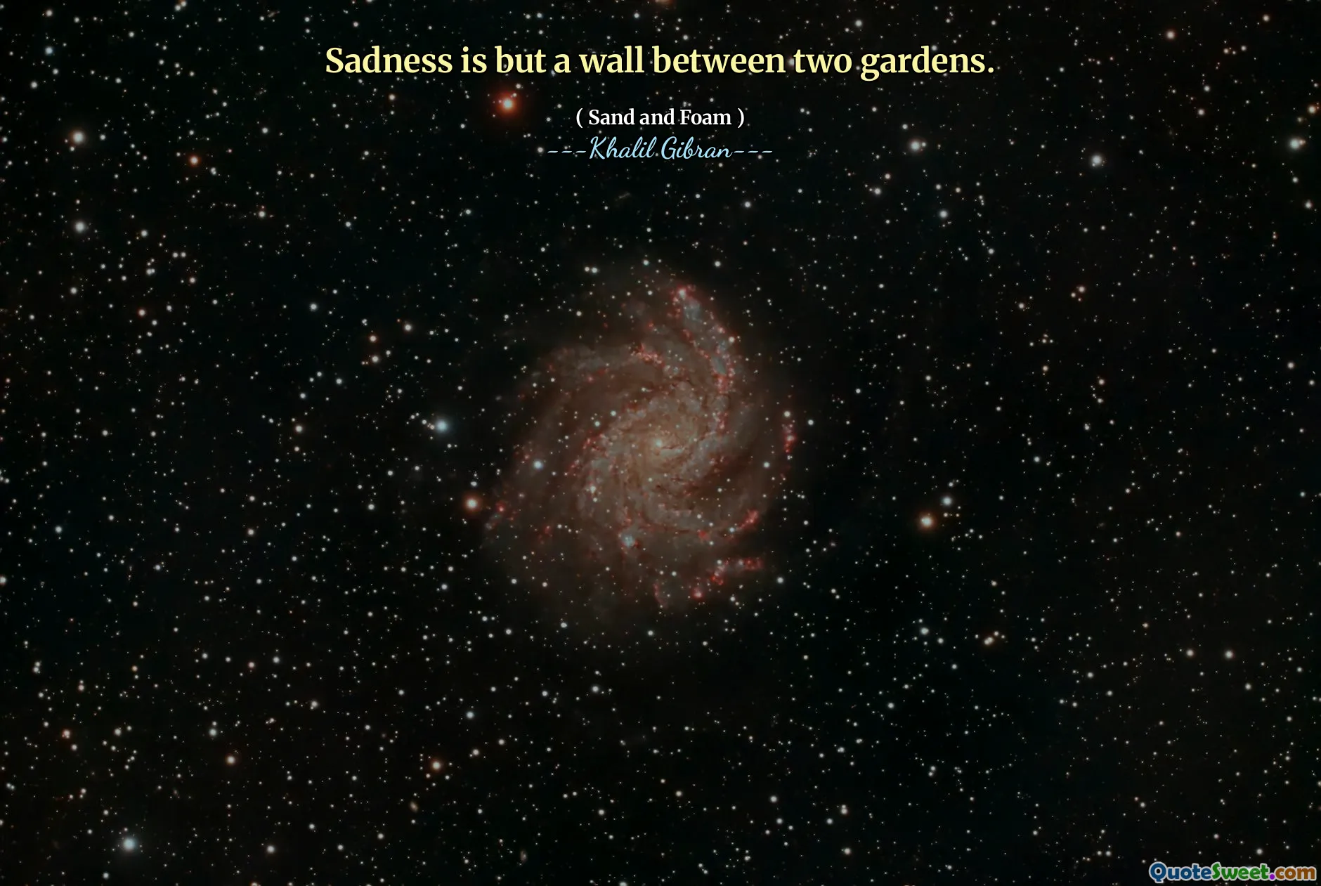 Sadness is but a wall between two gardens.