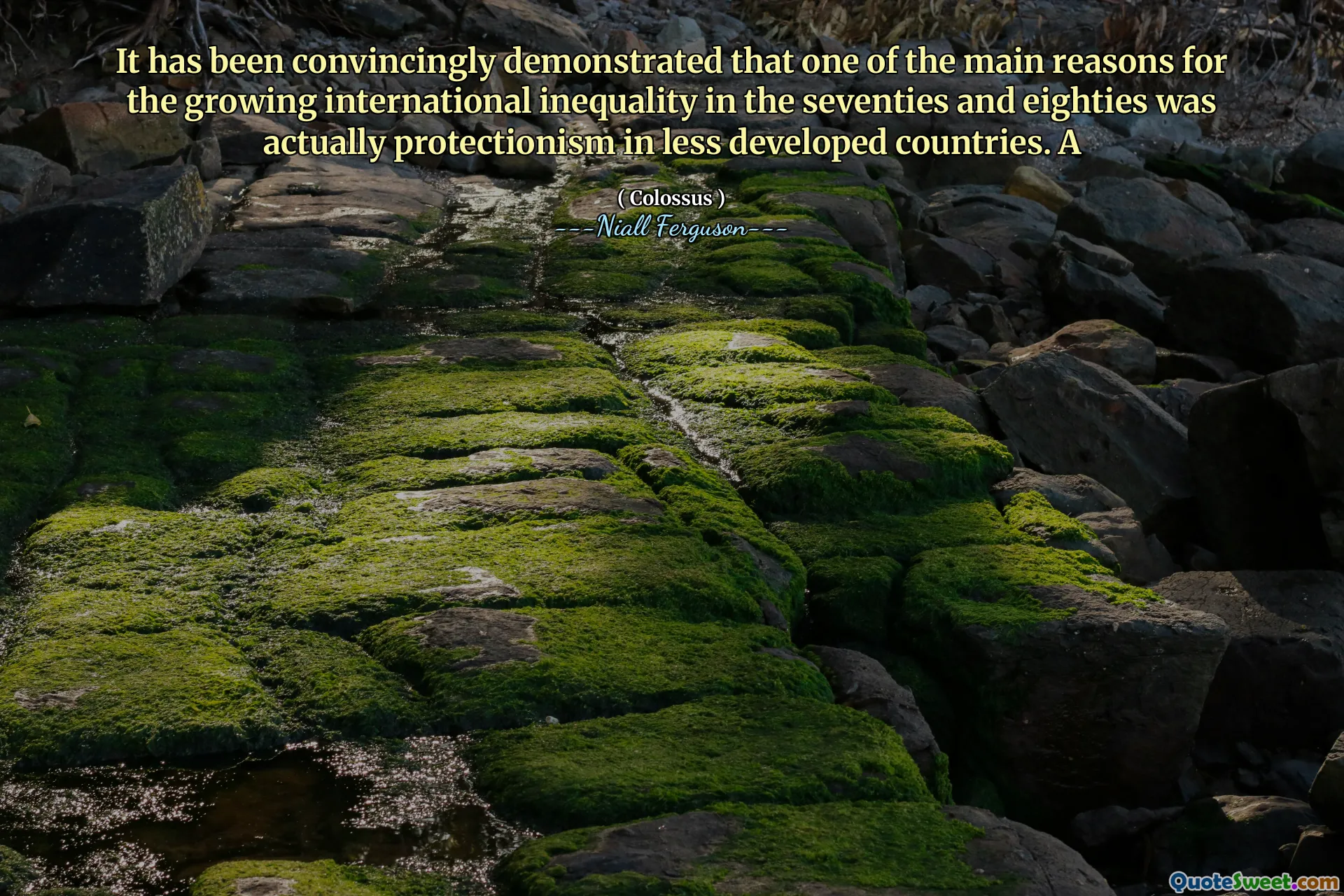 It has been convincingly demonstrated that one of the main reasons for the growing international inequality in the seventies and eighties was actually protectionism in less developed countries. A