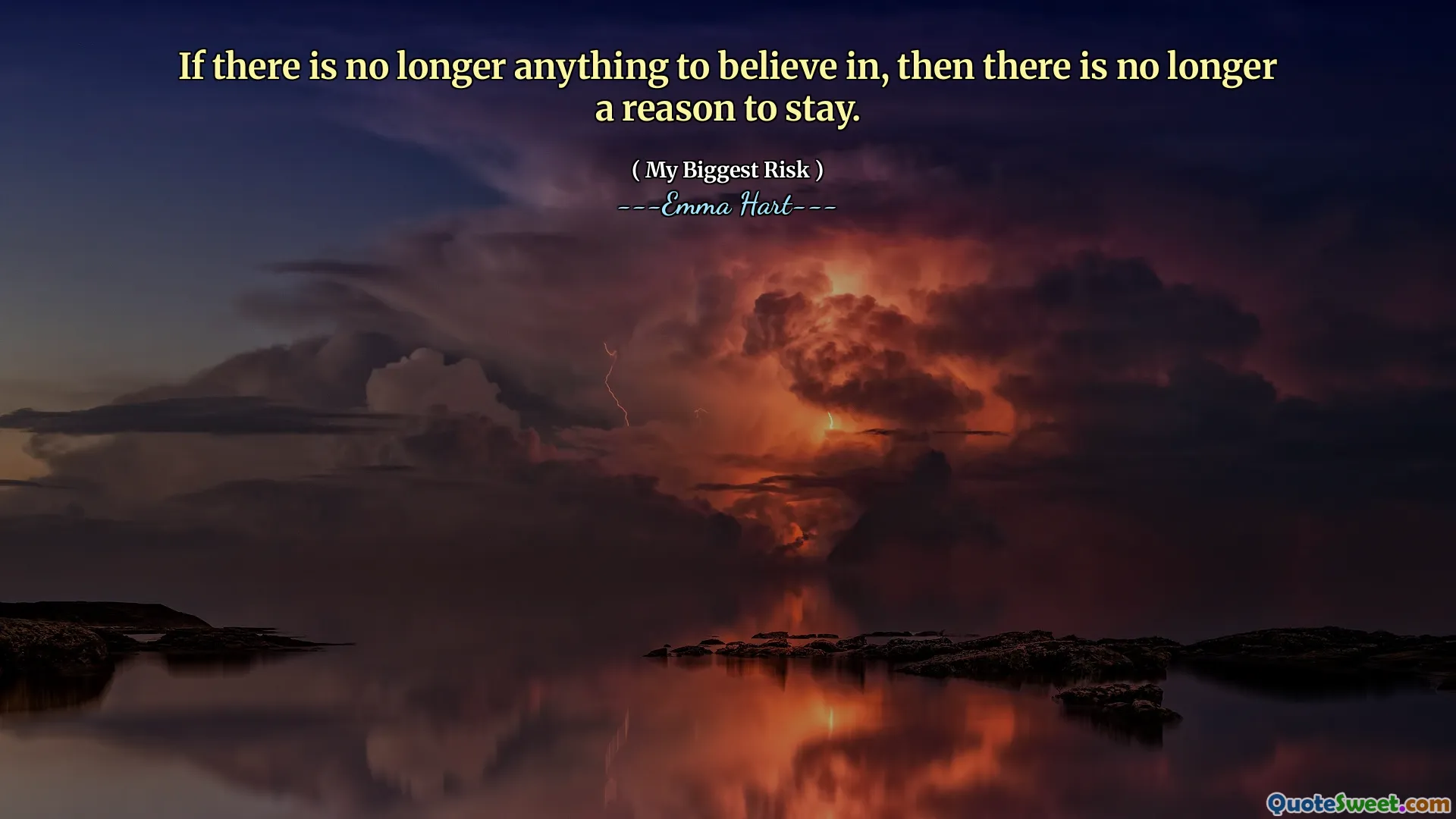 Om det inte längre finns något att tro på, finns det inte längre någon anledning att stanna.